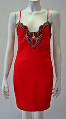 Istante By Gianni Versace Beaded Cocktail Dress Spring 1991