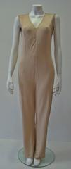 Rare Marccain Gold Lurex Stretch Front Zip Jumpsuit