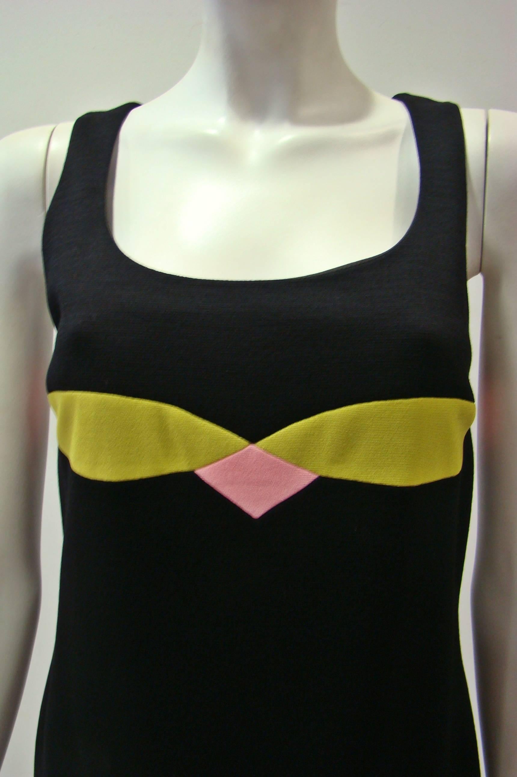 Gianni Versace Couture Color-Blocked Shift Dress Fall 1997 In New Condition For Sale In Athens, Agia Paraskevi