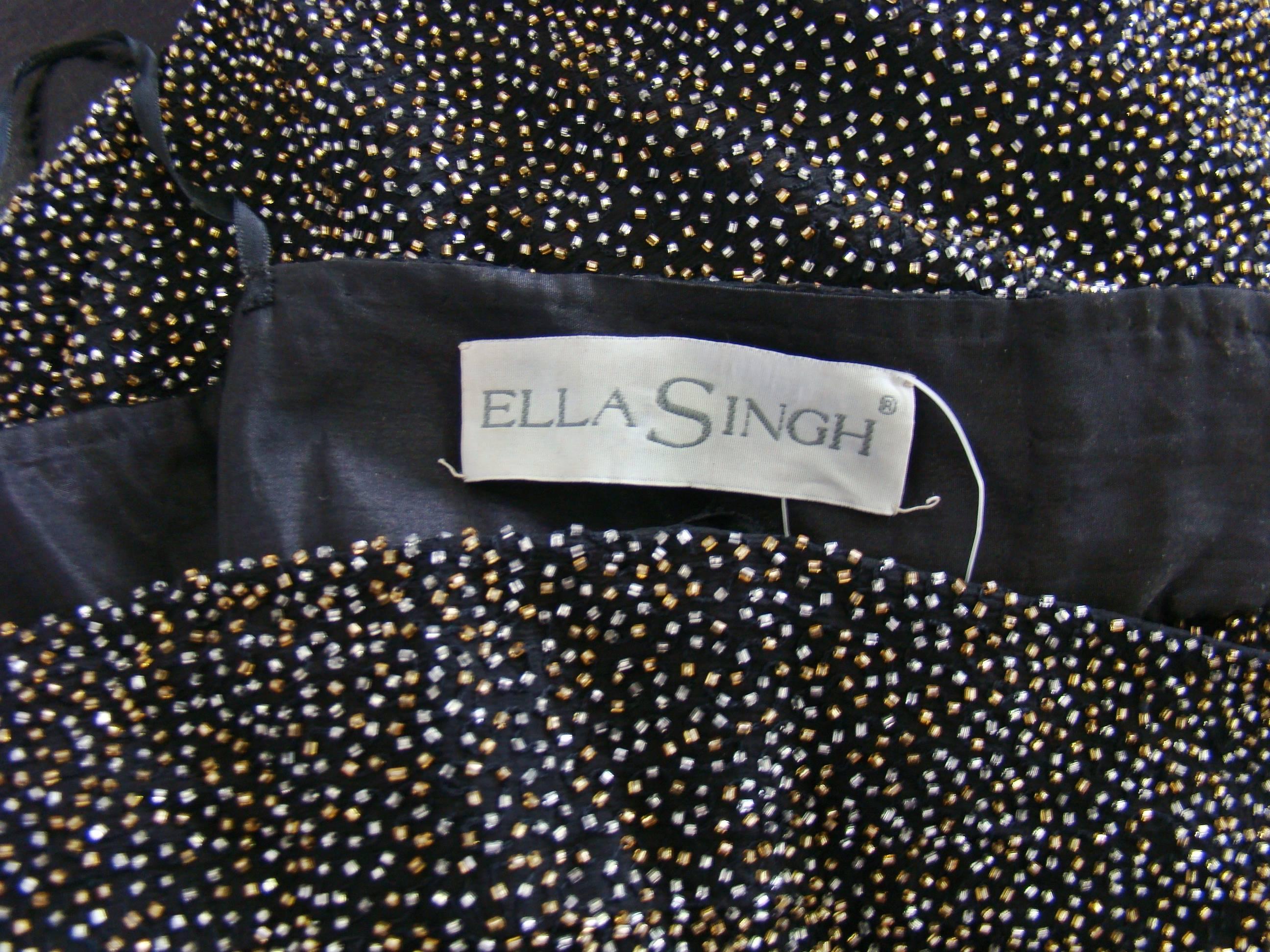 Rare Ella SIngh Beaded Evening Palazzo Pants 1990's For Sale 2