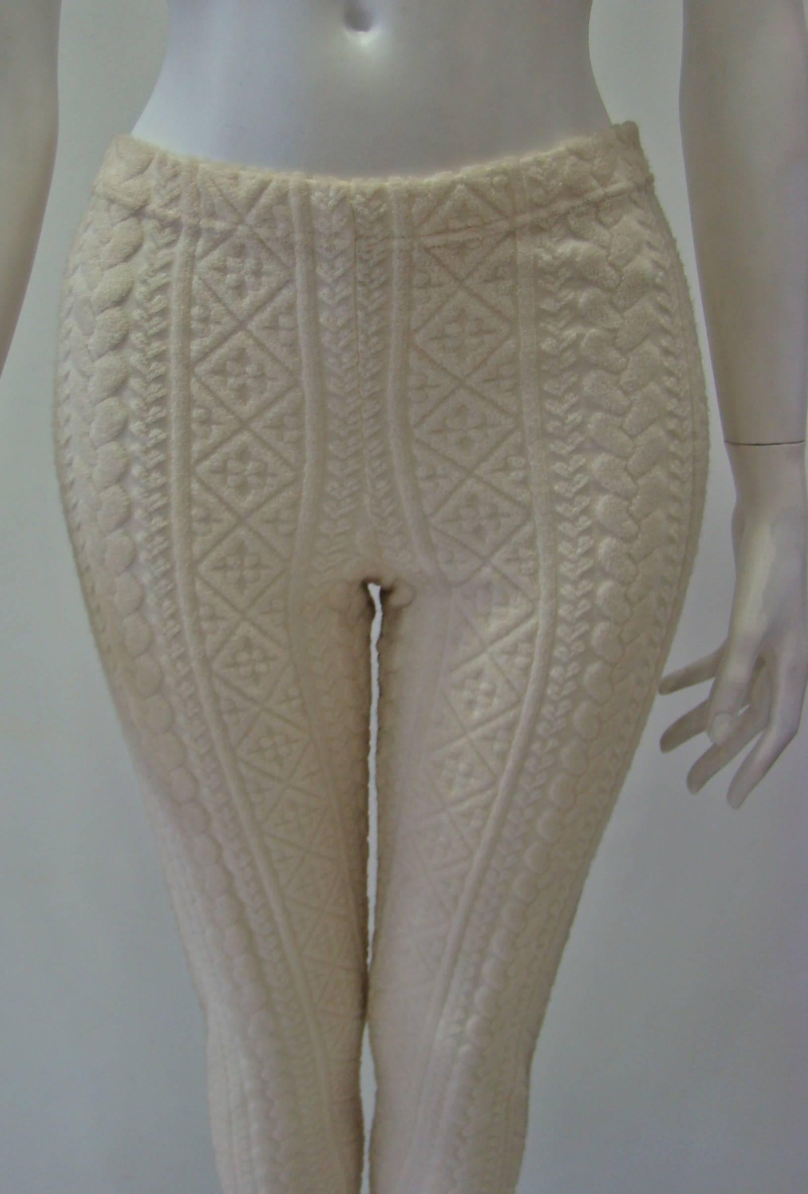 Gianni Versace White Leggings In New Condition For Sale In Athens, Agia Paraskevi