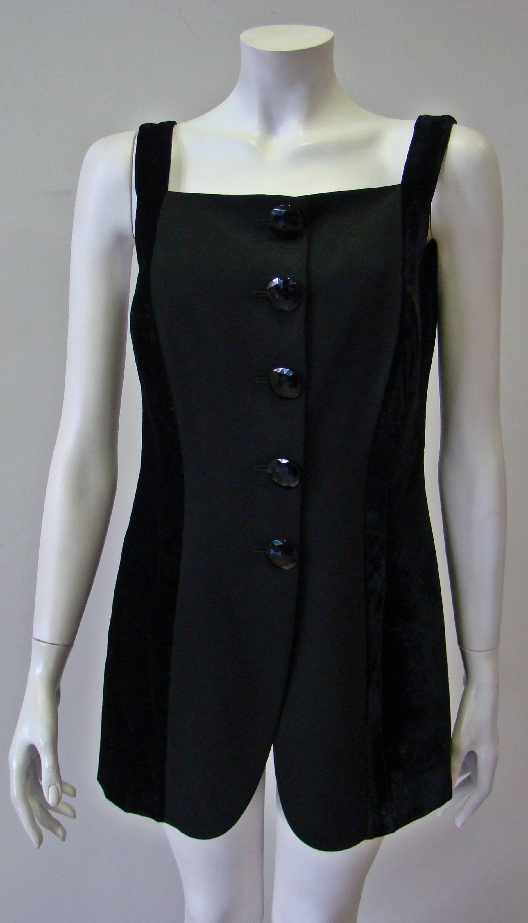 Rare Gianfranco Ferre Velvet Side Panels Waistcoat 1990s