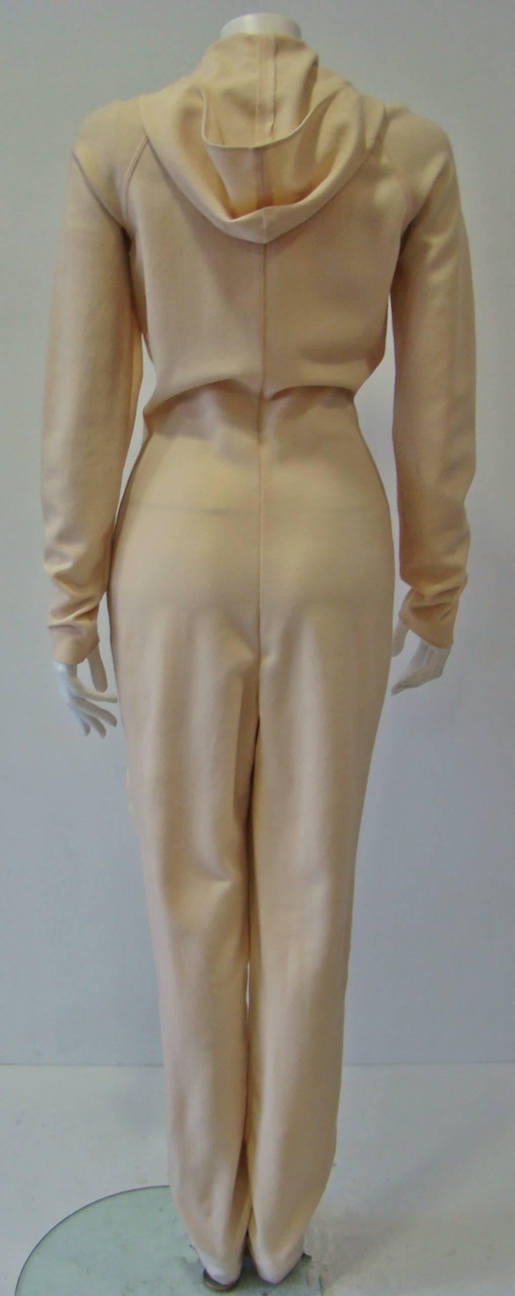 Women's Rare Gianfranco Ferre Hooded Zip Jumpsuit 1990's For Sale