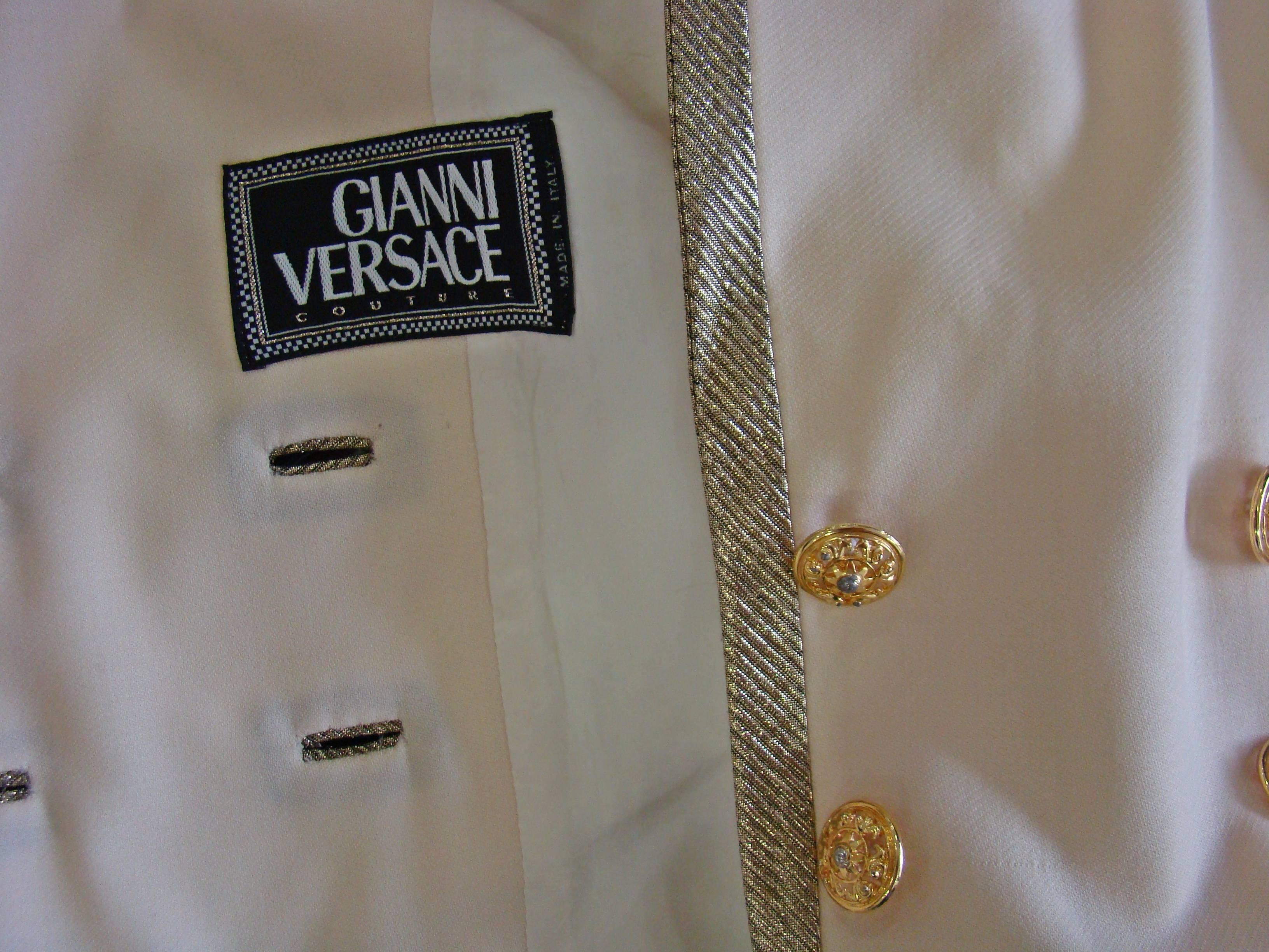Gianni Versace Couture Cropped Gold Metallic Braid Jacket Spring 1992 For Sale 4