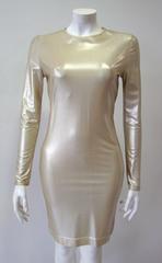 Very Rare Gianni Versace Couture Gold Stretch Dress Fall 1994