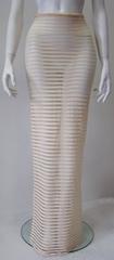 Istante By Gianni Versace Striped Sheer Maxi Skirt