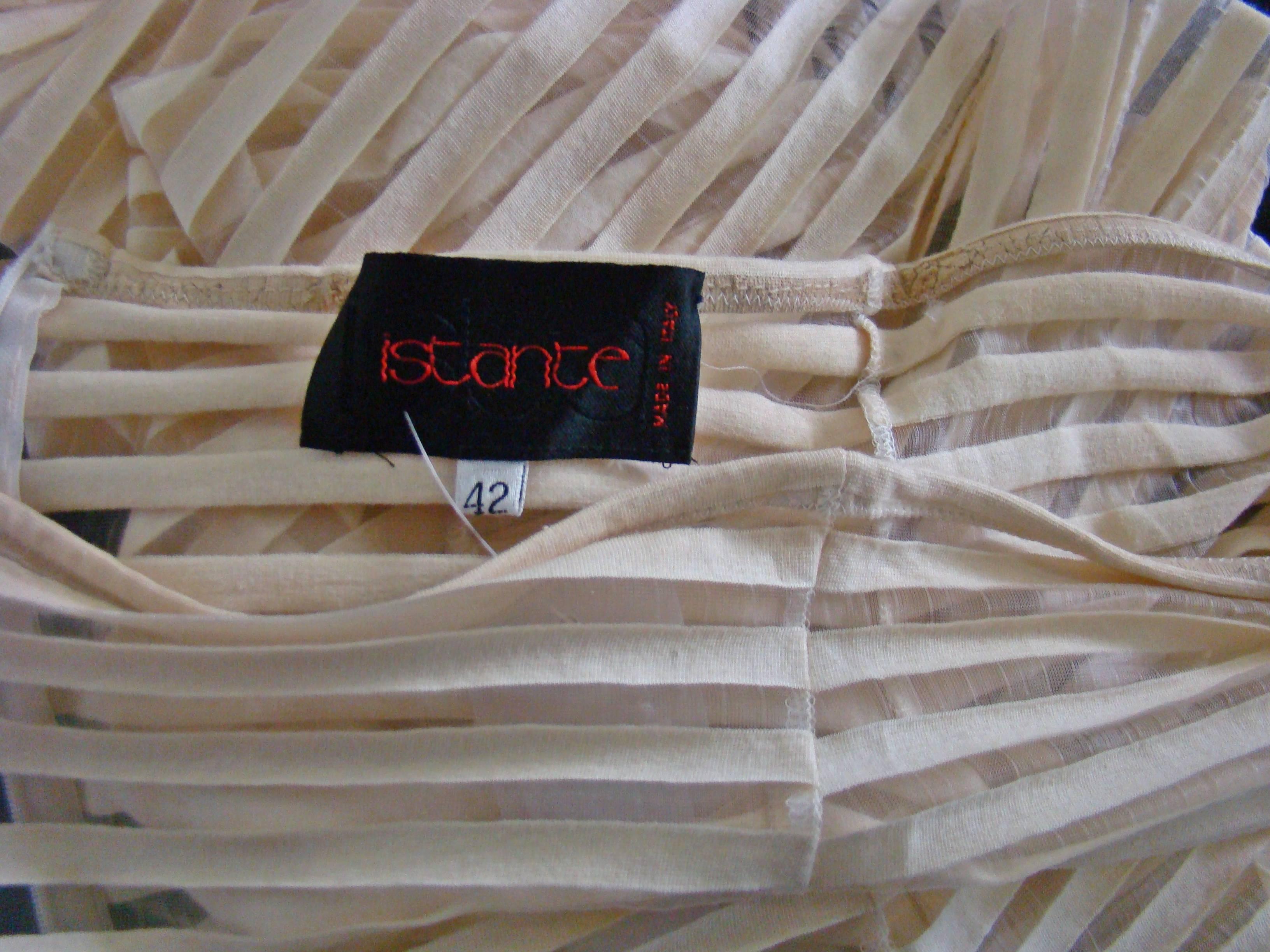 Istante By Gianni Versace Striped Sheer Maxi Skirt For Sale 1