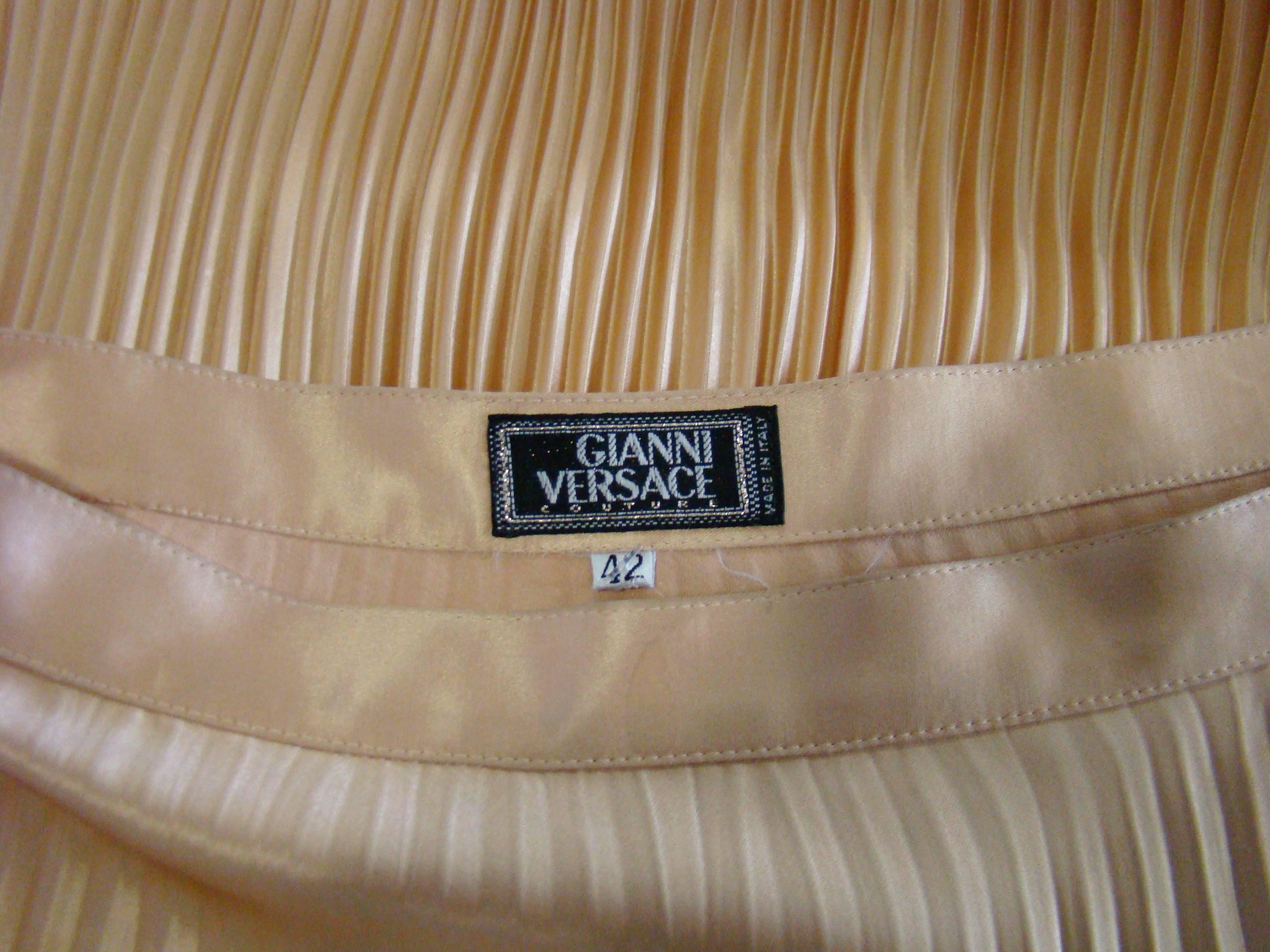 Gianni Versace Couture Silk Plisse Skirt Spring 1996 For Sale 1