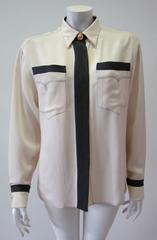 Gianni Versace Couture Creme Silk Shirt