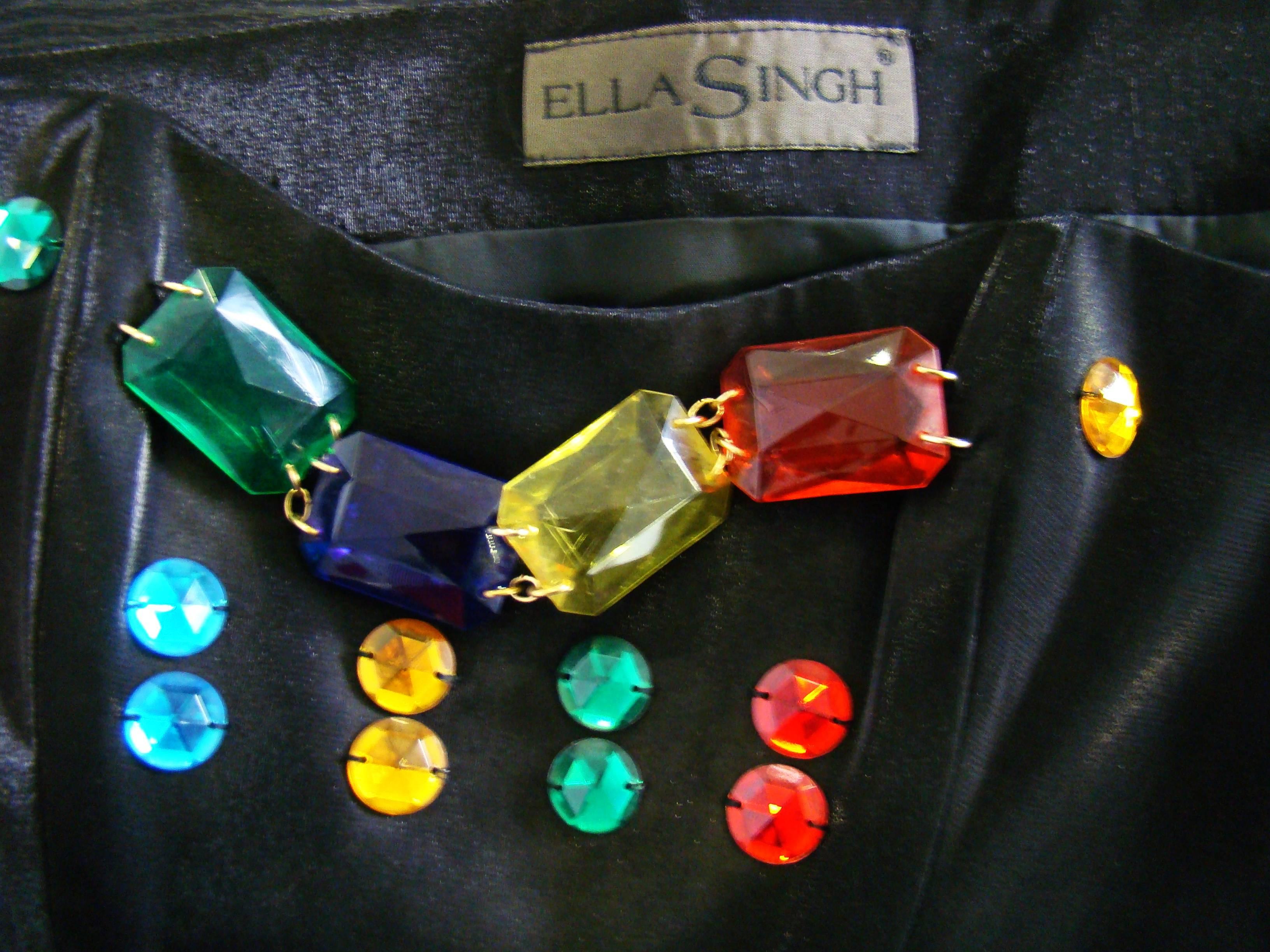 Women's Rare Ella Singh Bustier Top With Multicolored Stones For Sale