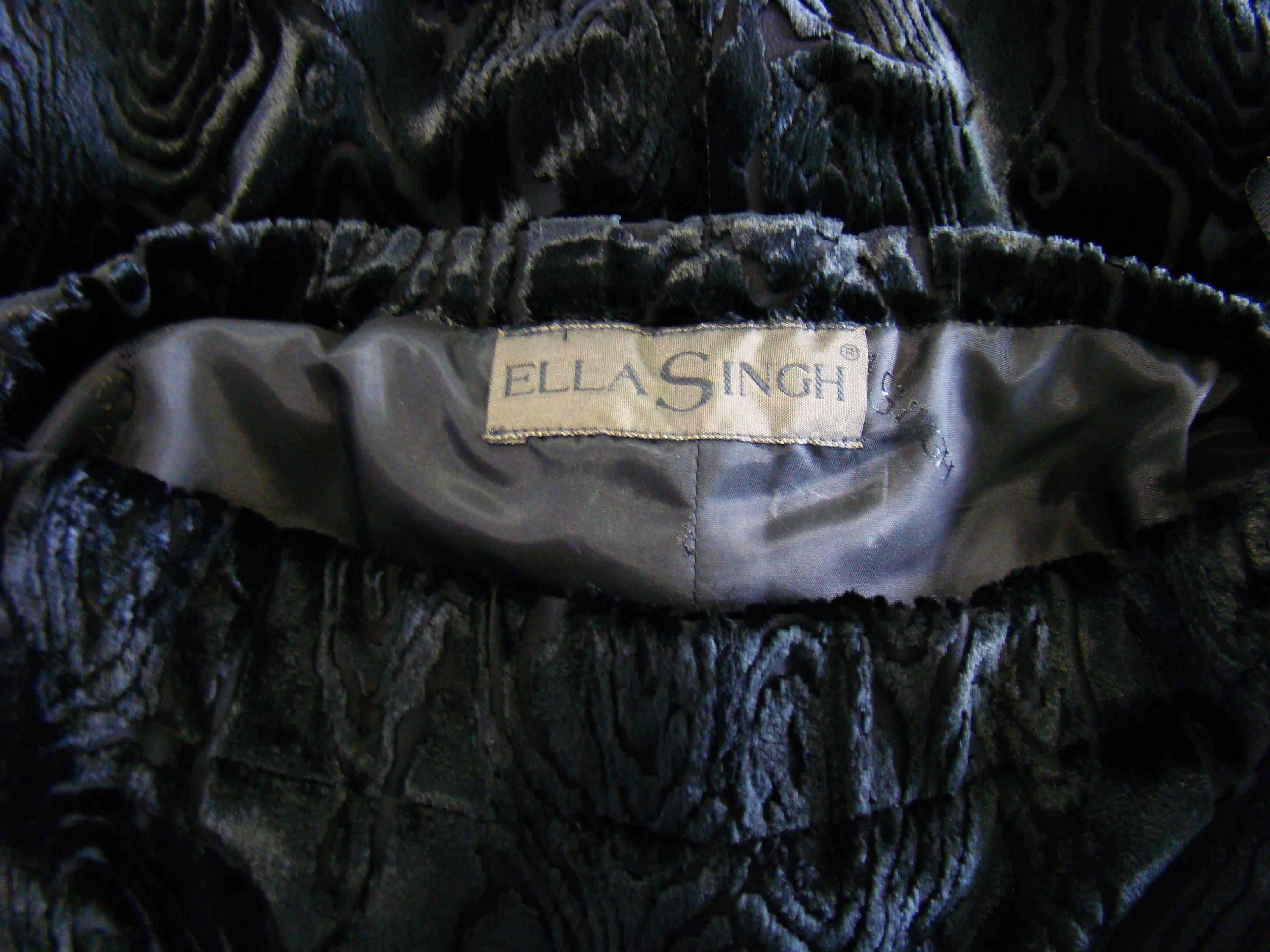 Rare Ella Singh Laser Cut Velvet Evening Palazzo Pants  For Sale 1