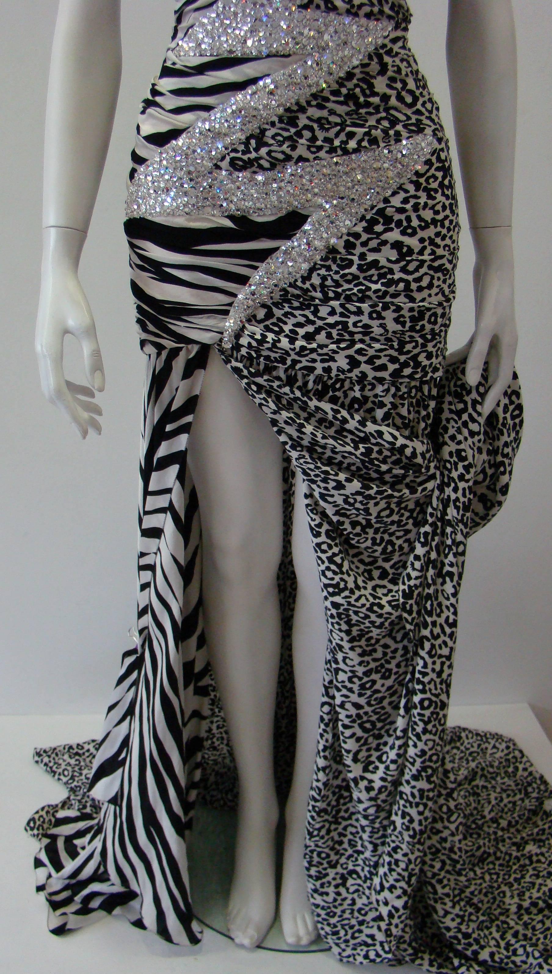 zebra print gowns