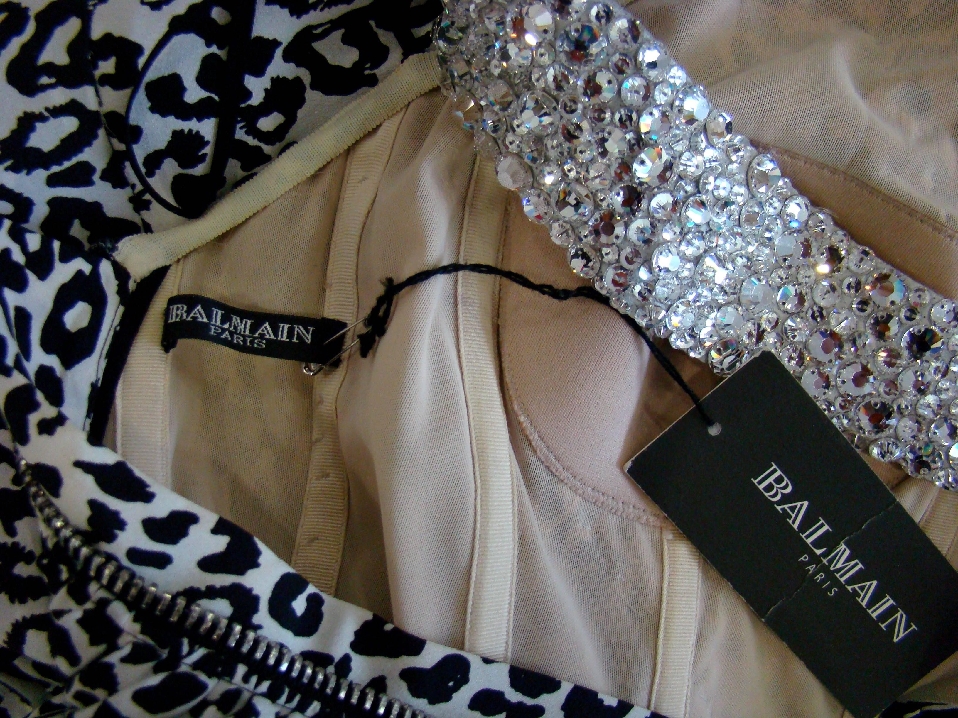 Pierre Balmain Leopard And Zebra Print Silk Evening Gown For Sale 2