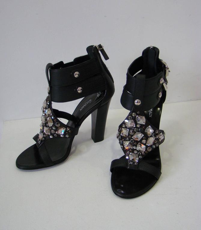 black crystal high heels