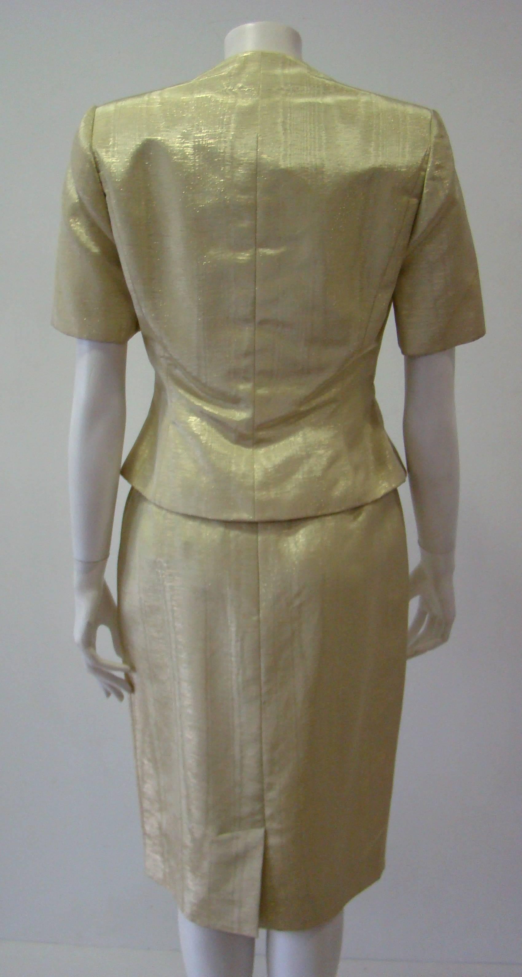 Jean-Louis Scherrer Lurex Skirt Suit For Sale 2