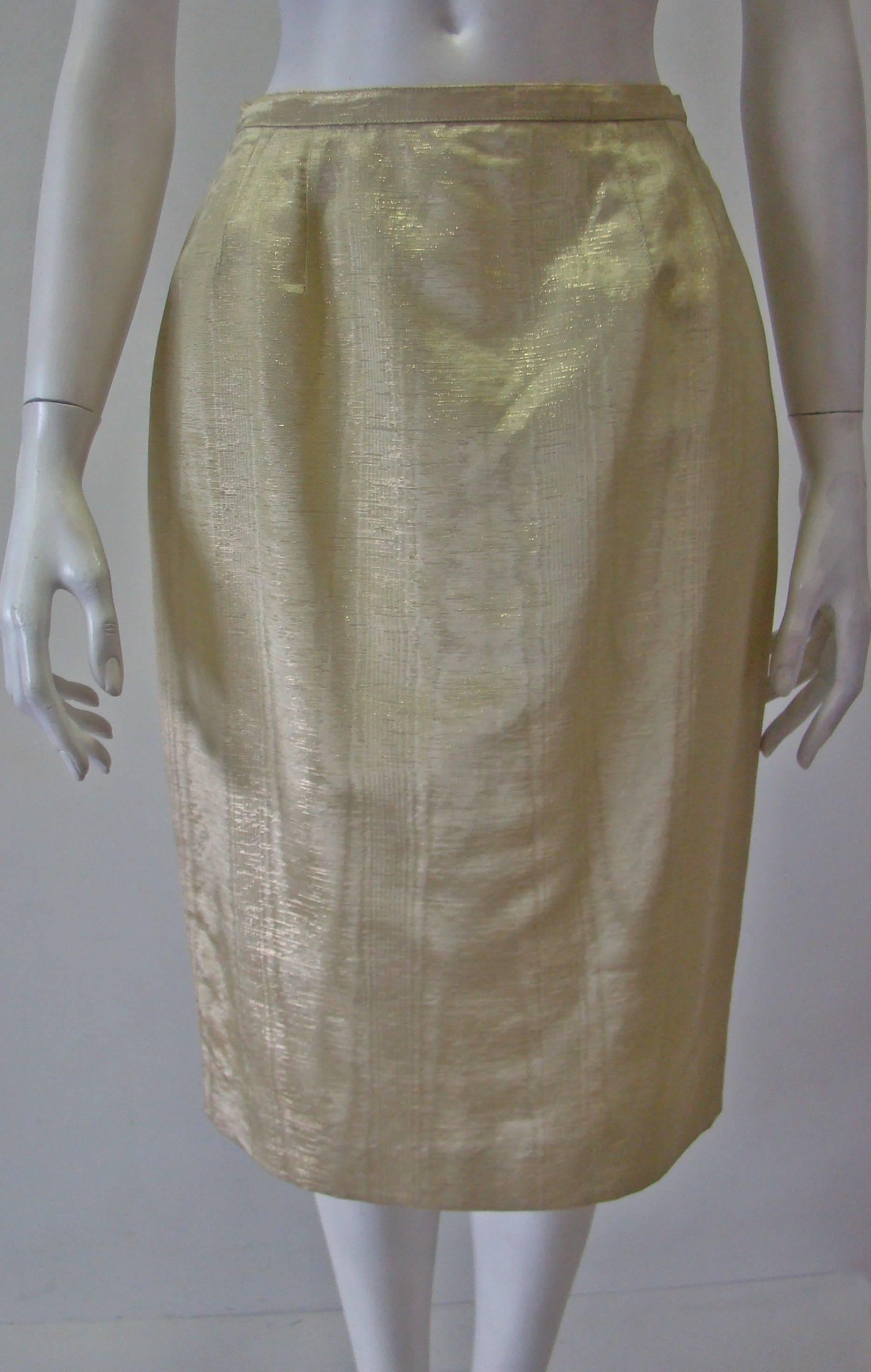 Jean-Louis Scherrer Lurex Skirt Suit For Sale 1