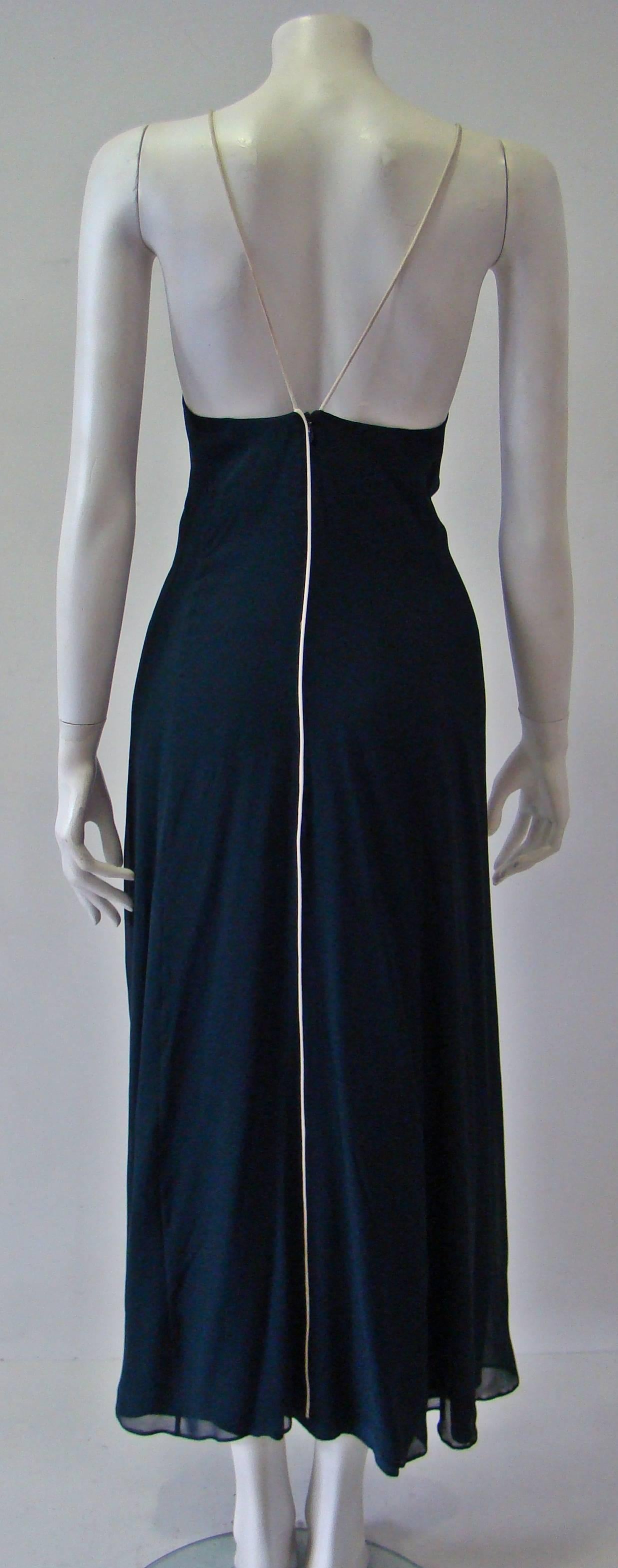 Women's Gianfranco Ferre Silk Chiffon Evening Gown 1990's For Sale