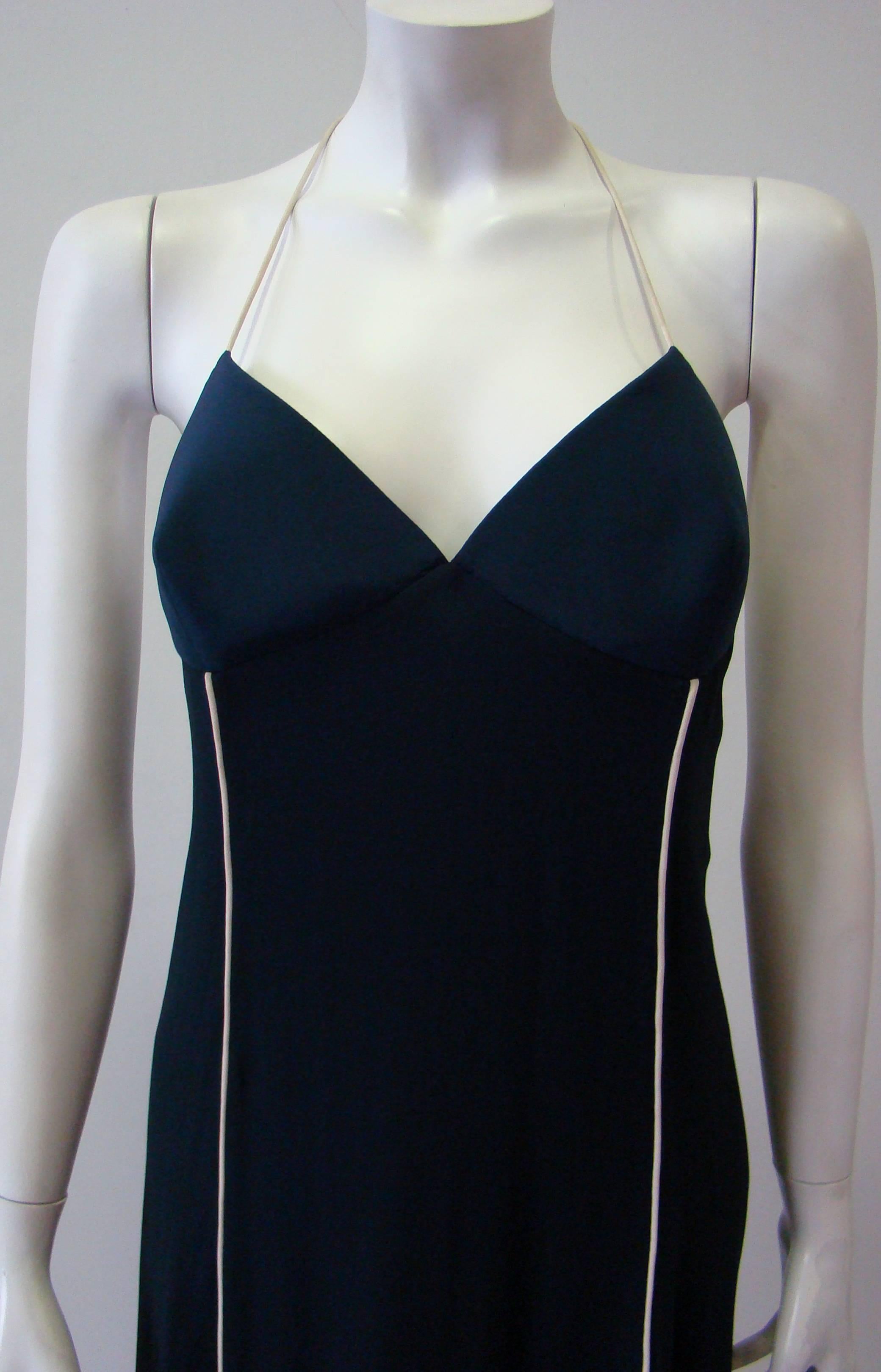 Black Gianfranco Ferre Silk Chiffon Evening Gown 1990's For Sale