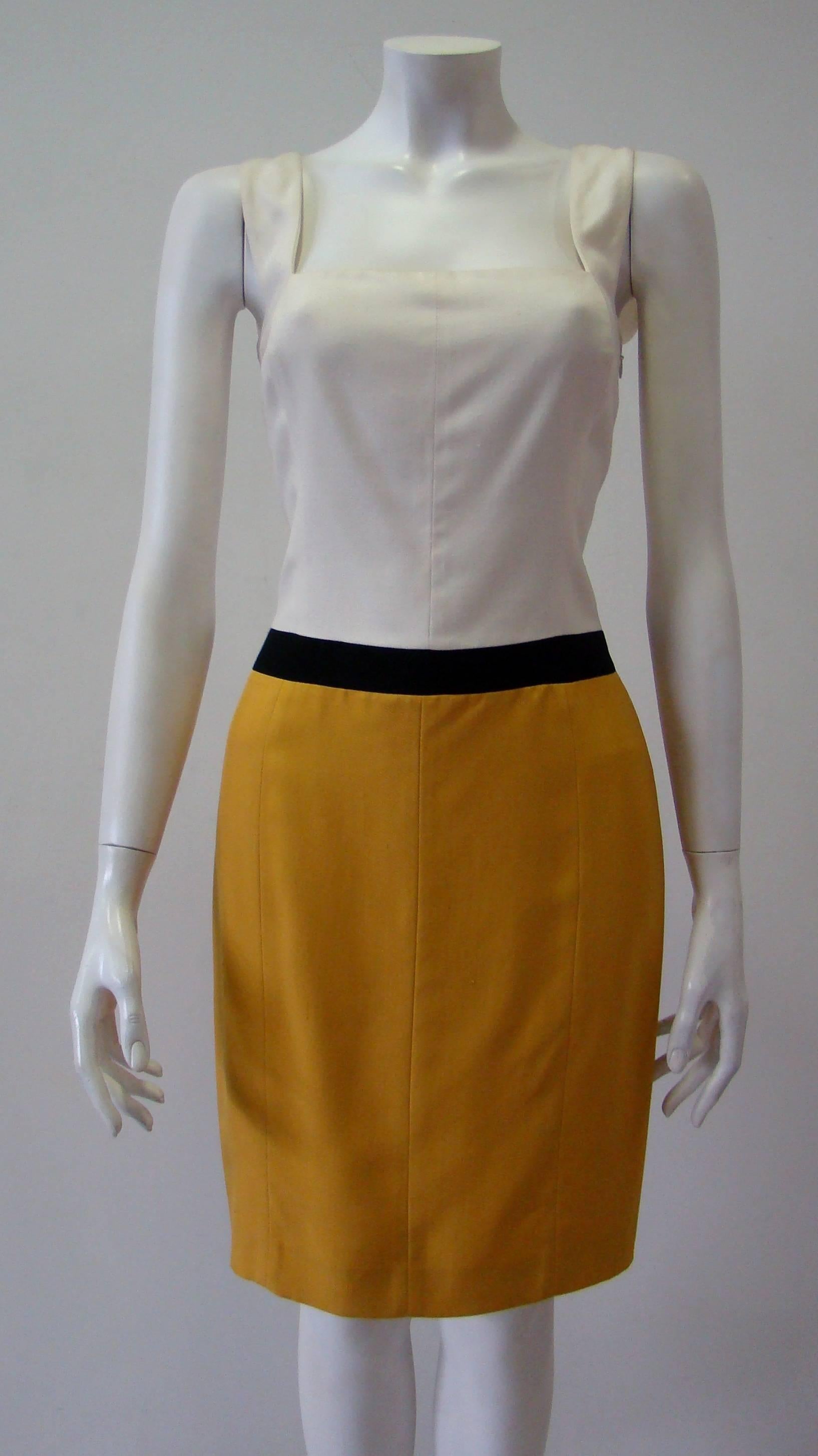 Brown Gianfranco Ferre Color Blocked Dress 1990's For Sale