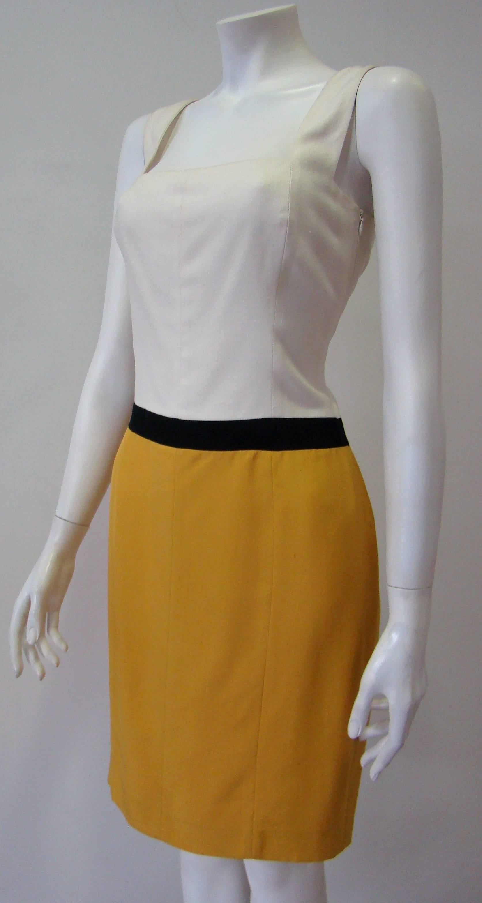 Gianfranco Ferre Color Blocked Dress 1990's In Excellent Condition For Sale In Athens, Agia Paraskevi