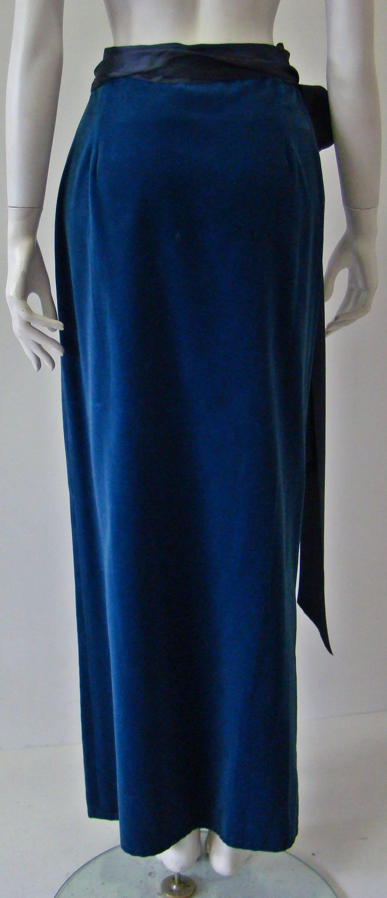 Women's Early Gianni Versace Velvet Wrap Maxi Skirt For Sale