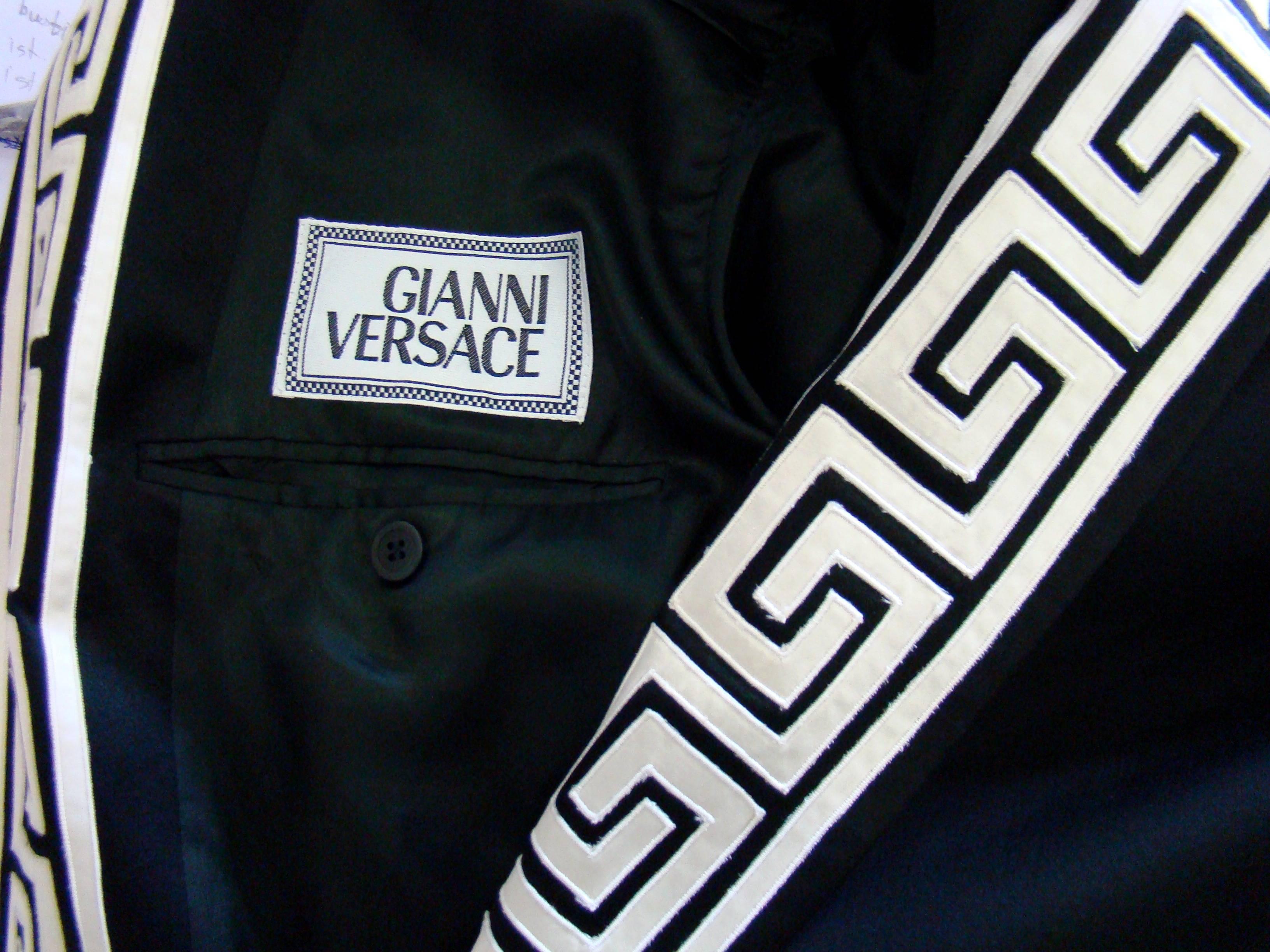 Museum Quality Gianni Versace Greca Detail Jacket Fall 1994 For Sale 2