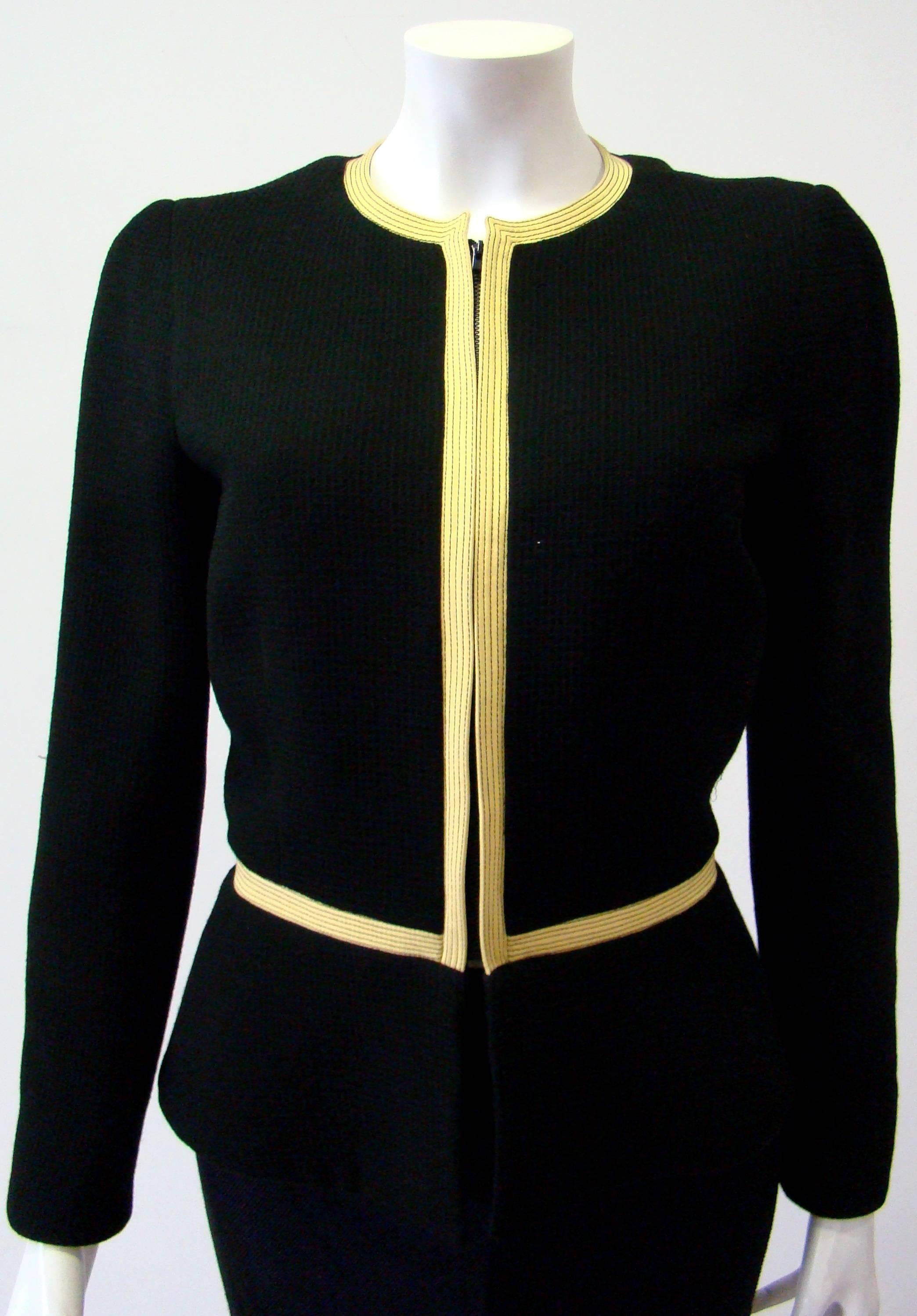 Black Unique Gianni Versace Couture Honeycomb Zip Fronted Jacket Fall 1991 For Sale