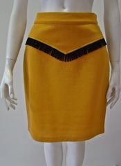 Istante By Gianni Versace Wool Fringed Skirt Fall 1992