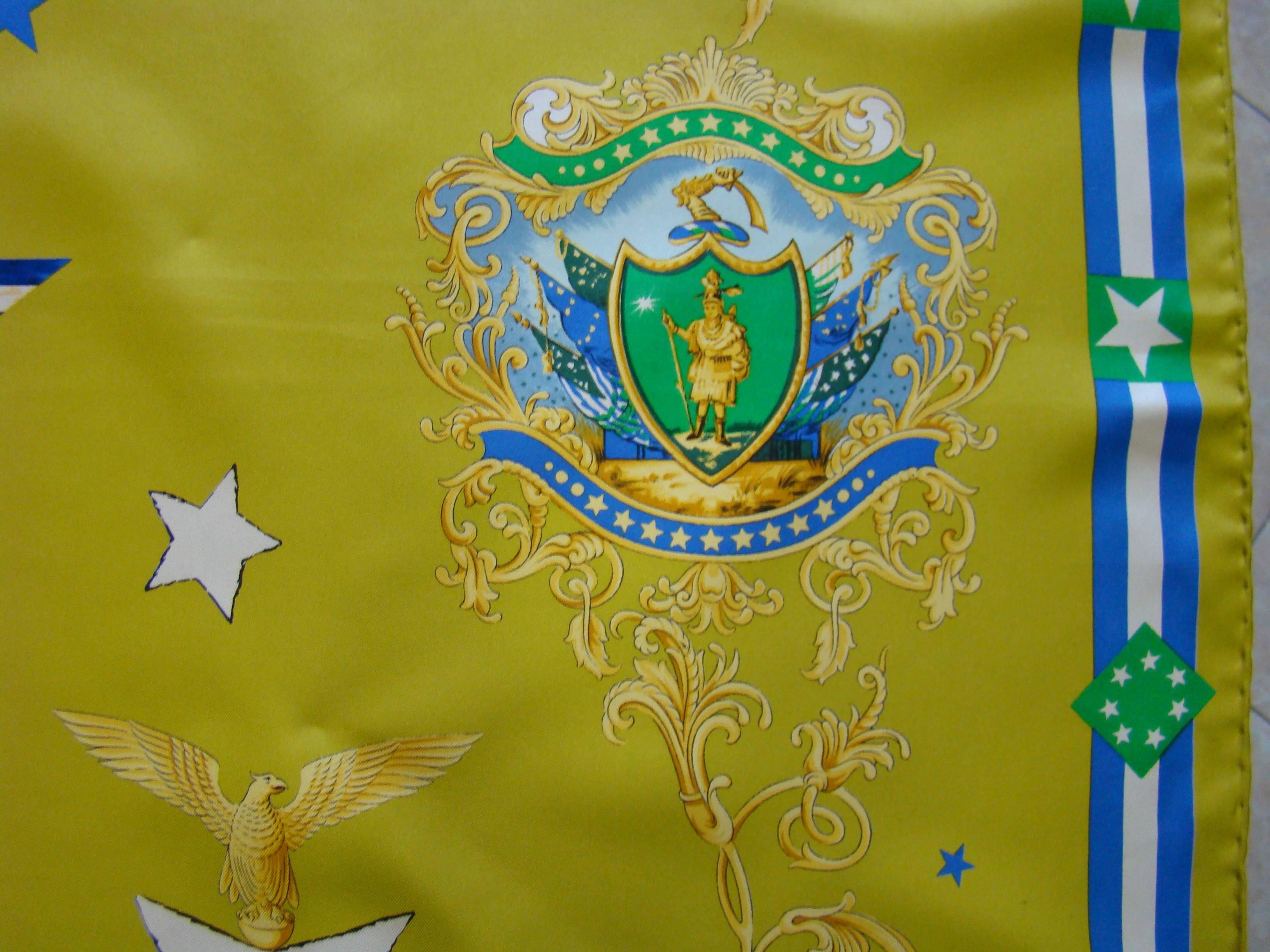 Atelier Versace Flags Printed Silk Scarf In New Condition For Sale In Athens, Agia Paraskevi