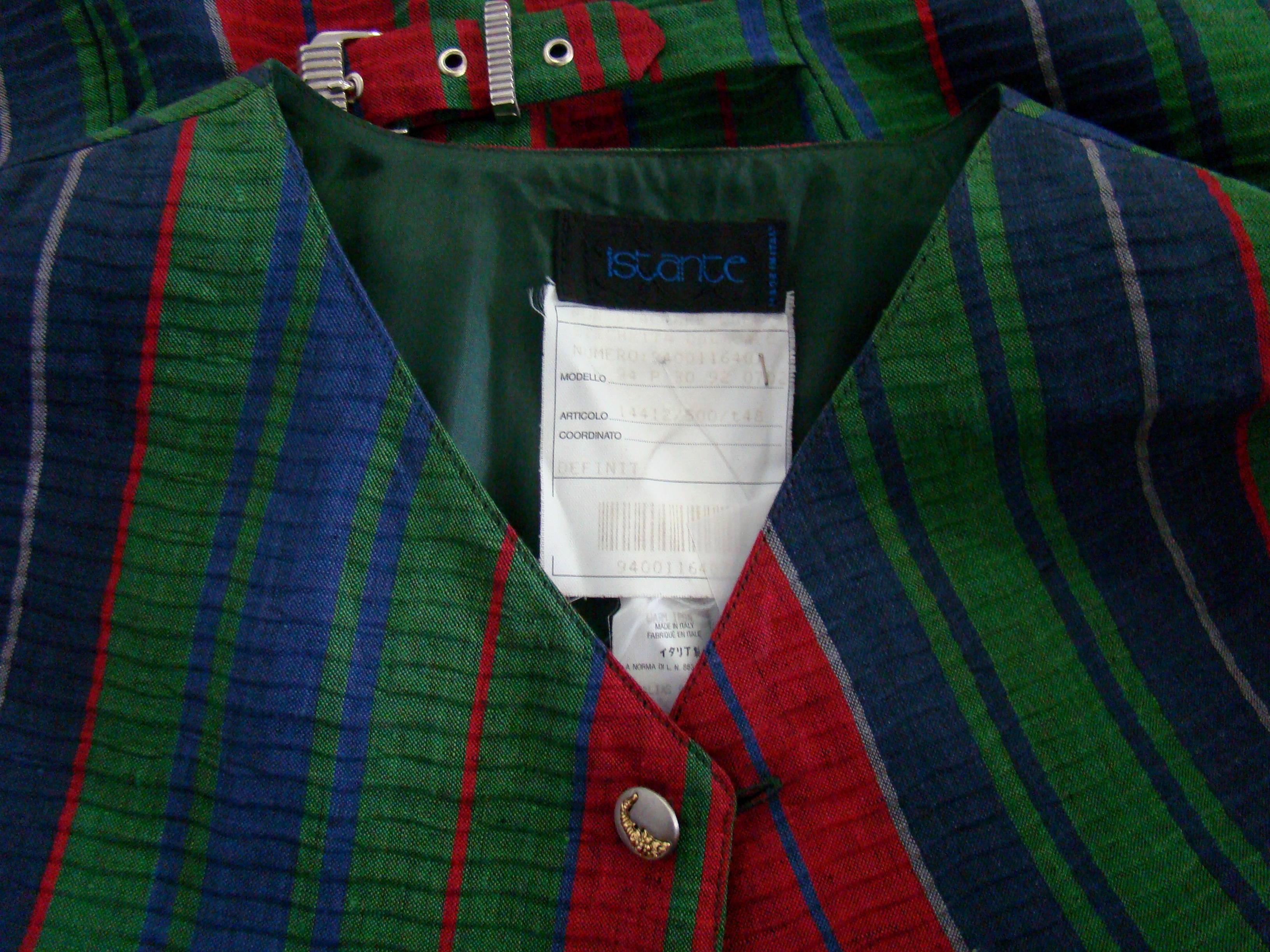 Istante By Gianni Versace Printed Linen Waistcoat Spring 1994 For Sale 1