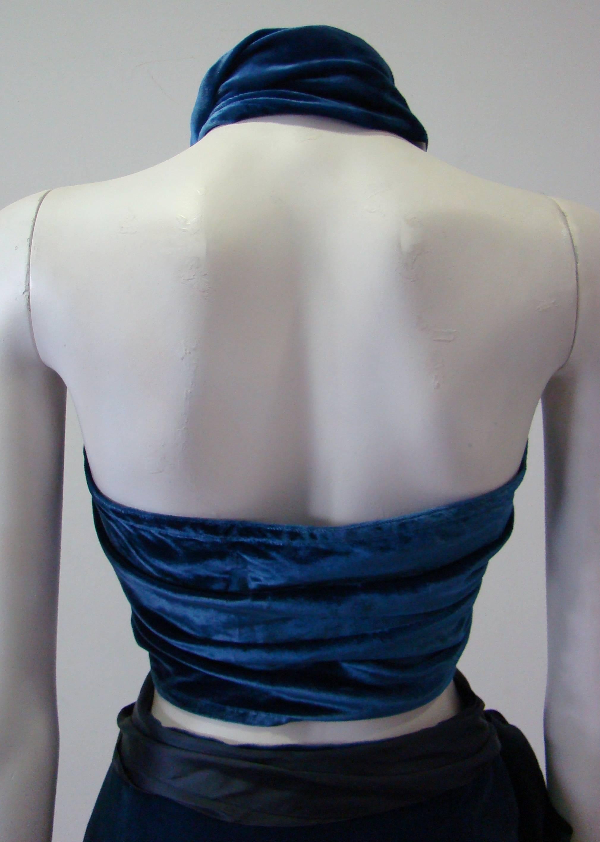 Women's Early Gianni Versace Velvet Halter Bustier 1983 For Sale