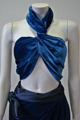 Early Gianni Versace Velvet Halter Bustier 1983
