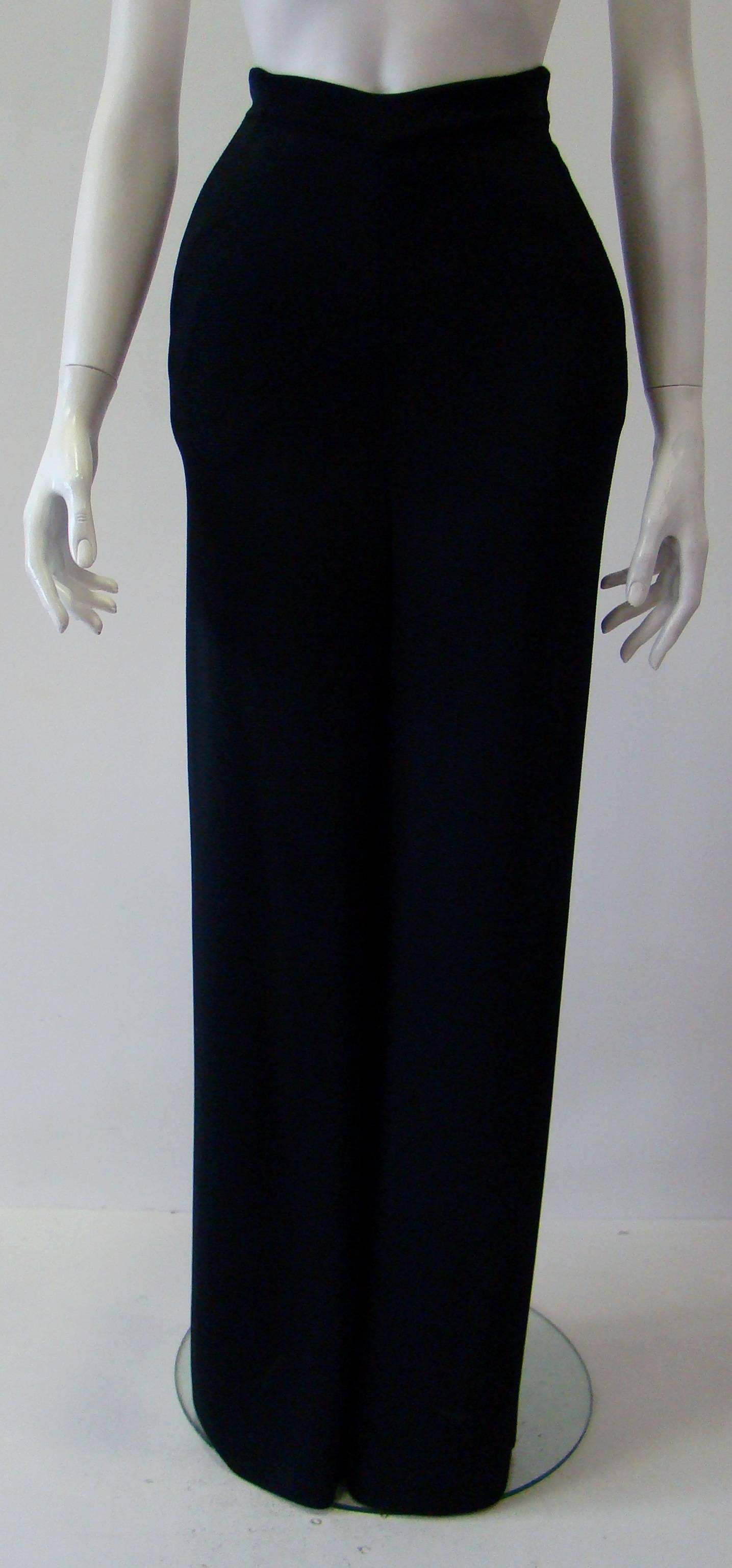 Black Gianfranco Ferre Navy Blue Knitted Pants For Sale
