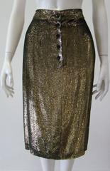 Istante By Gianni Versace Gold Lame Skirt Fall 1986