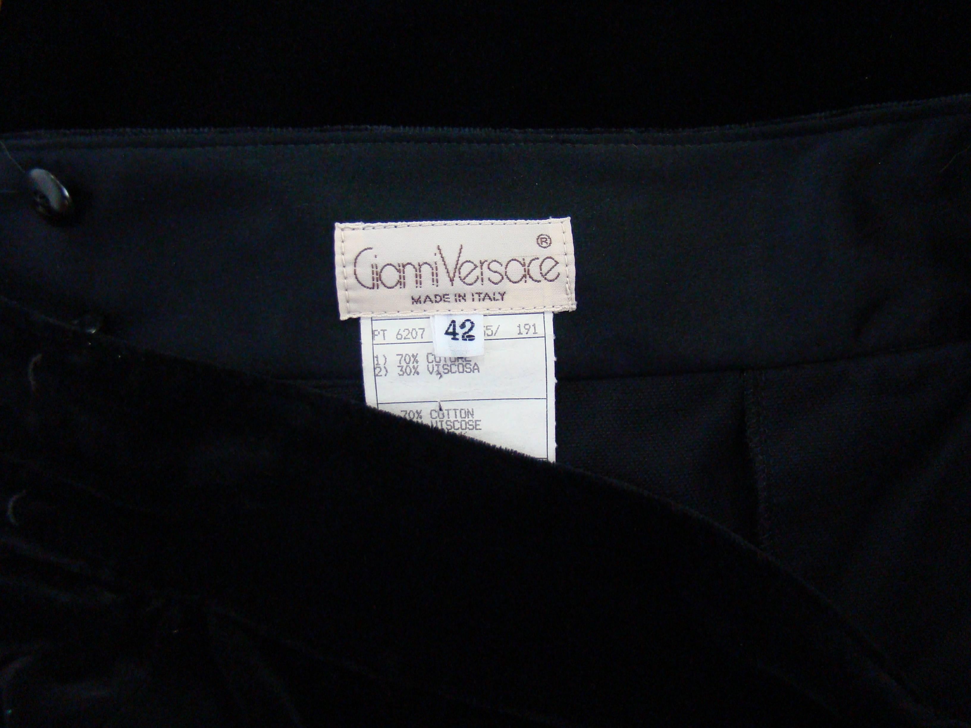 Early Gianni Versace Velvet Side Beaded Evening Skirt Fall 1985 For Sale 1