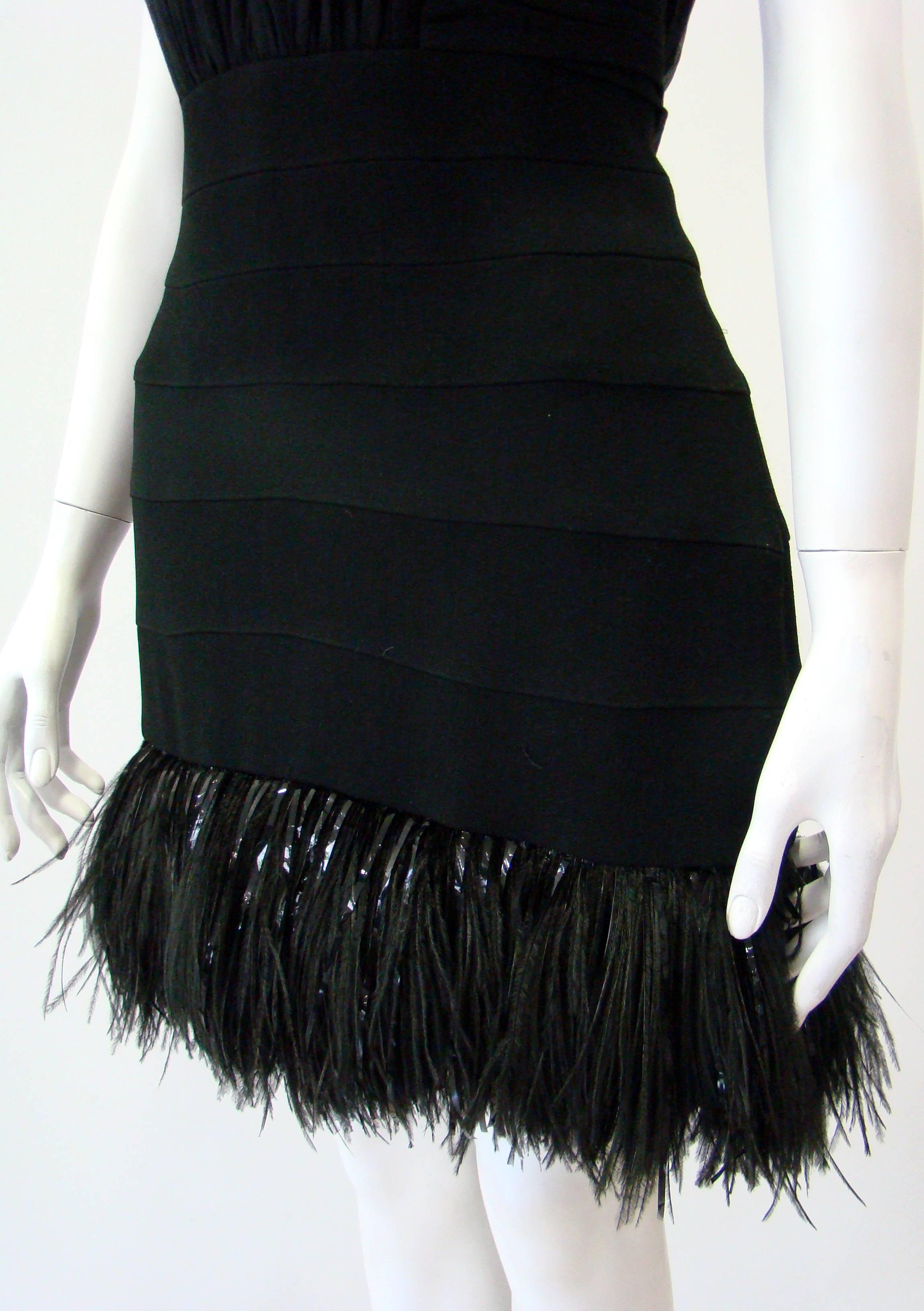 balmain feather dress