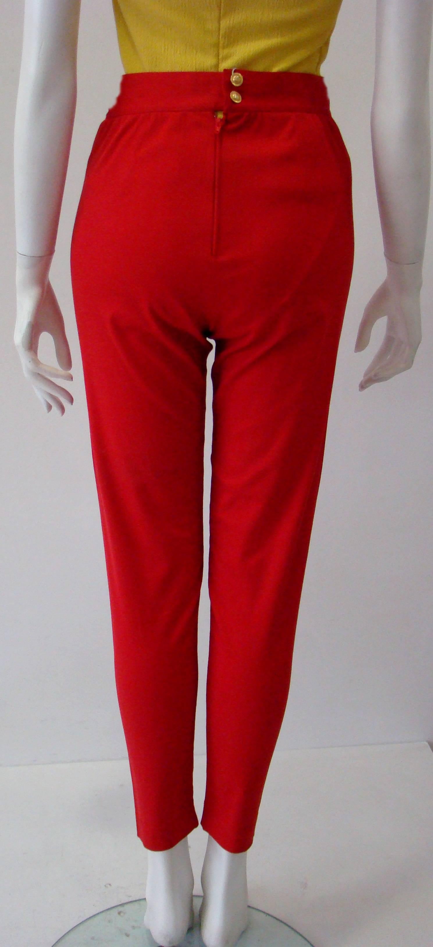Women's Gianni Versace Sport High Waisted Stretch Pants For Sale