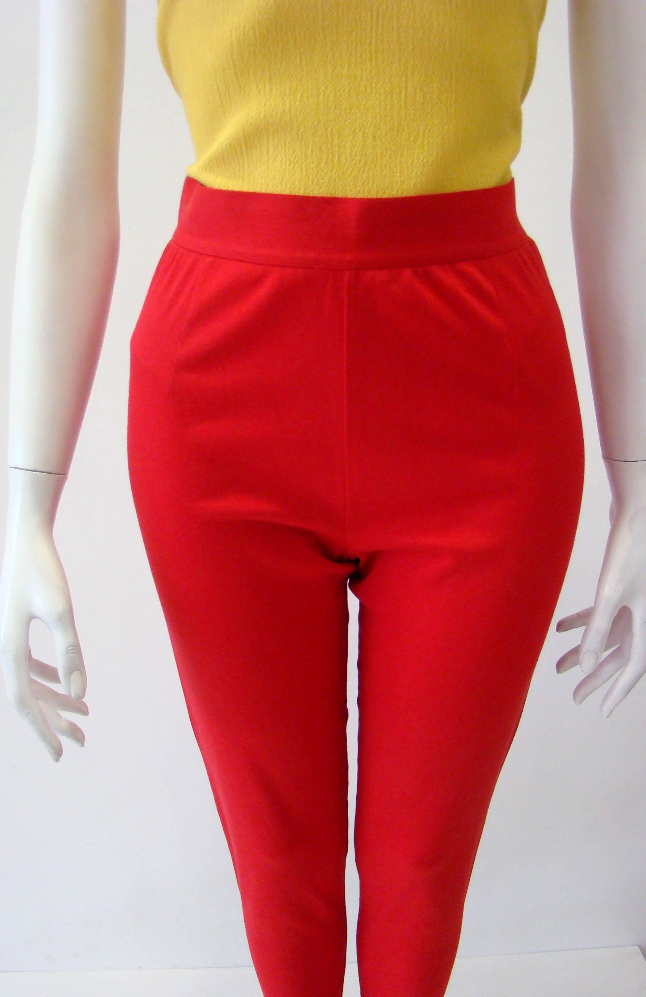 Gianni Versace Sport High Waisted Stretch Pants In New Condition For Sale In Athens, Agia Paraskevi