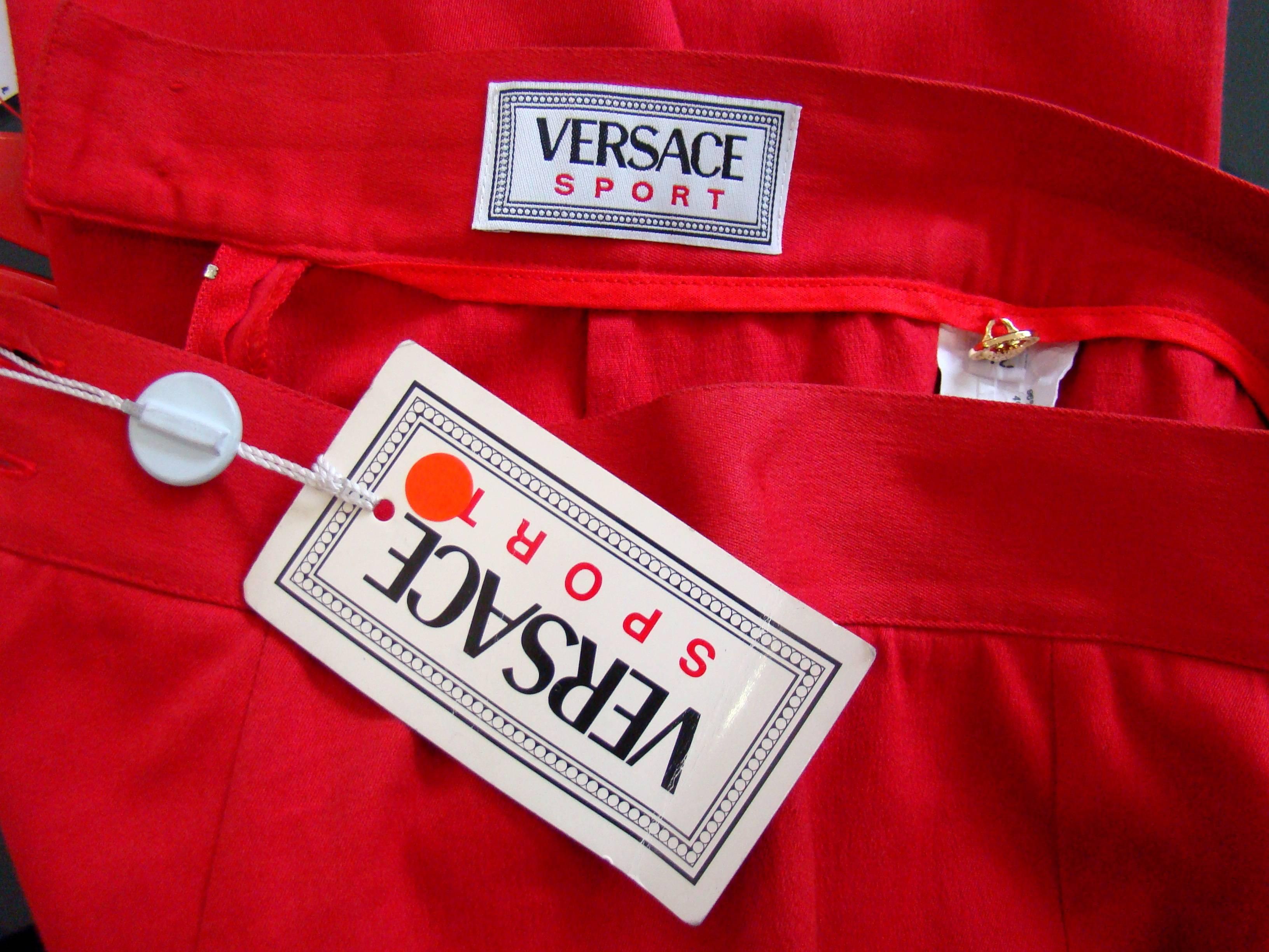 Gianni Versace Sport High Waisted Stretch Pants For Sale 2