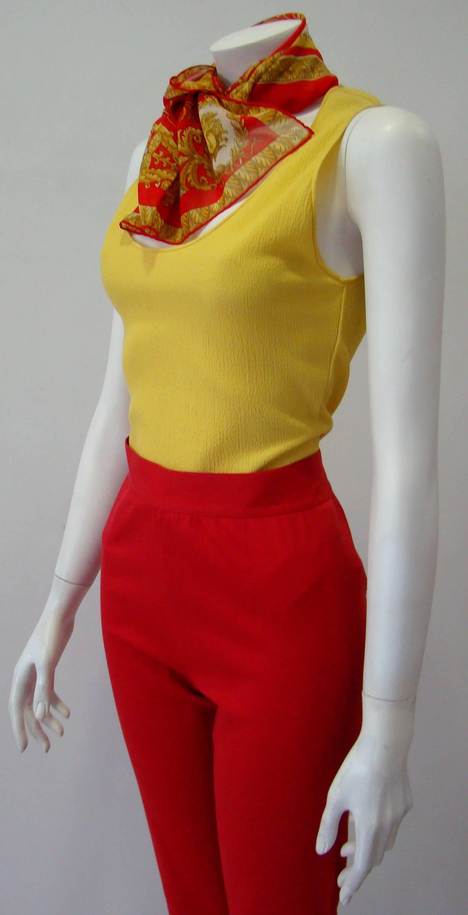 Gianni Versace Yellow Bodysuit 1990s For Sale 3