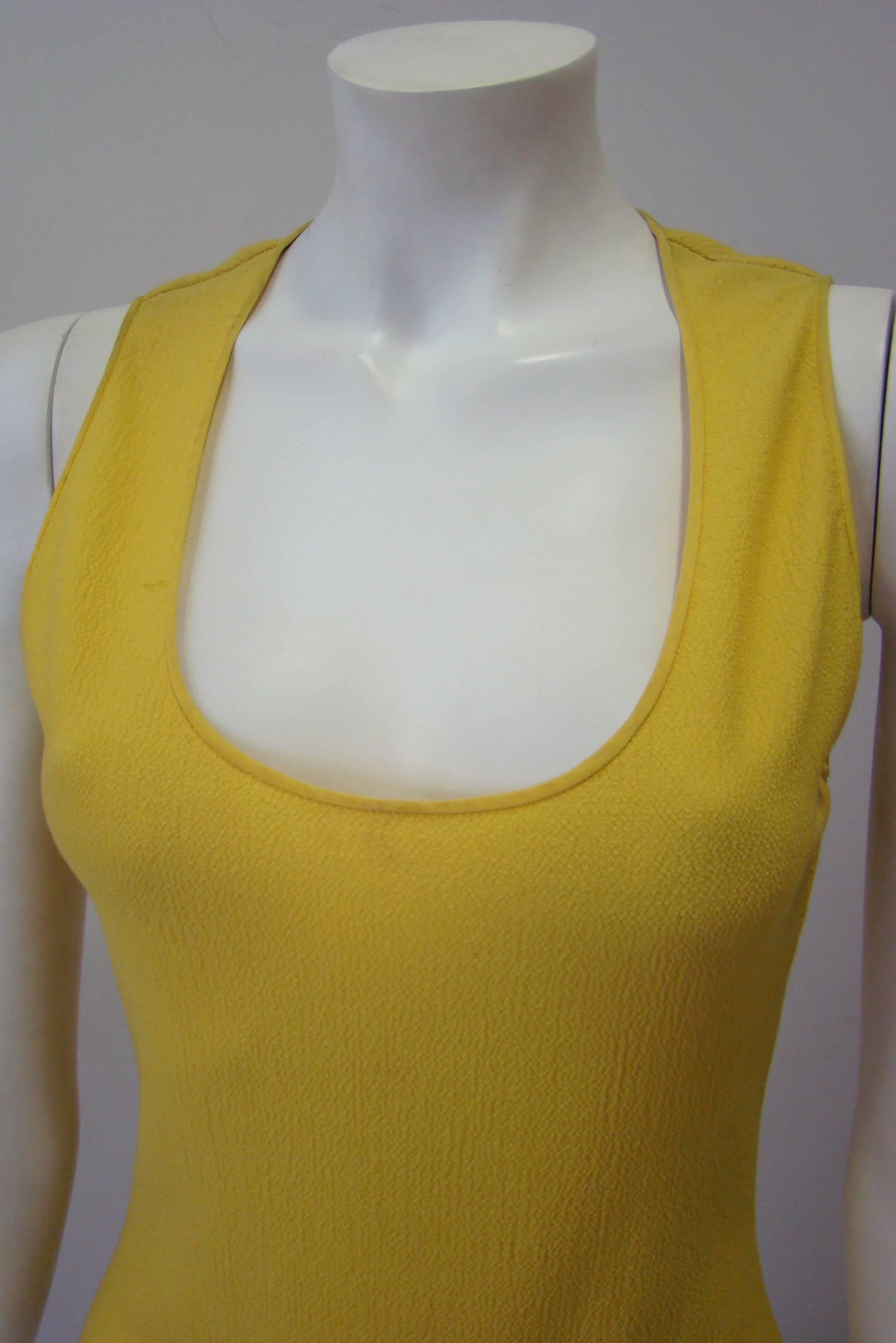 Women's Gianni Versace Yellow Bodysuit 1990s For Sale