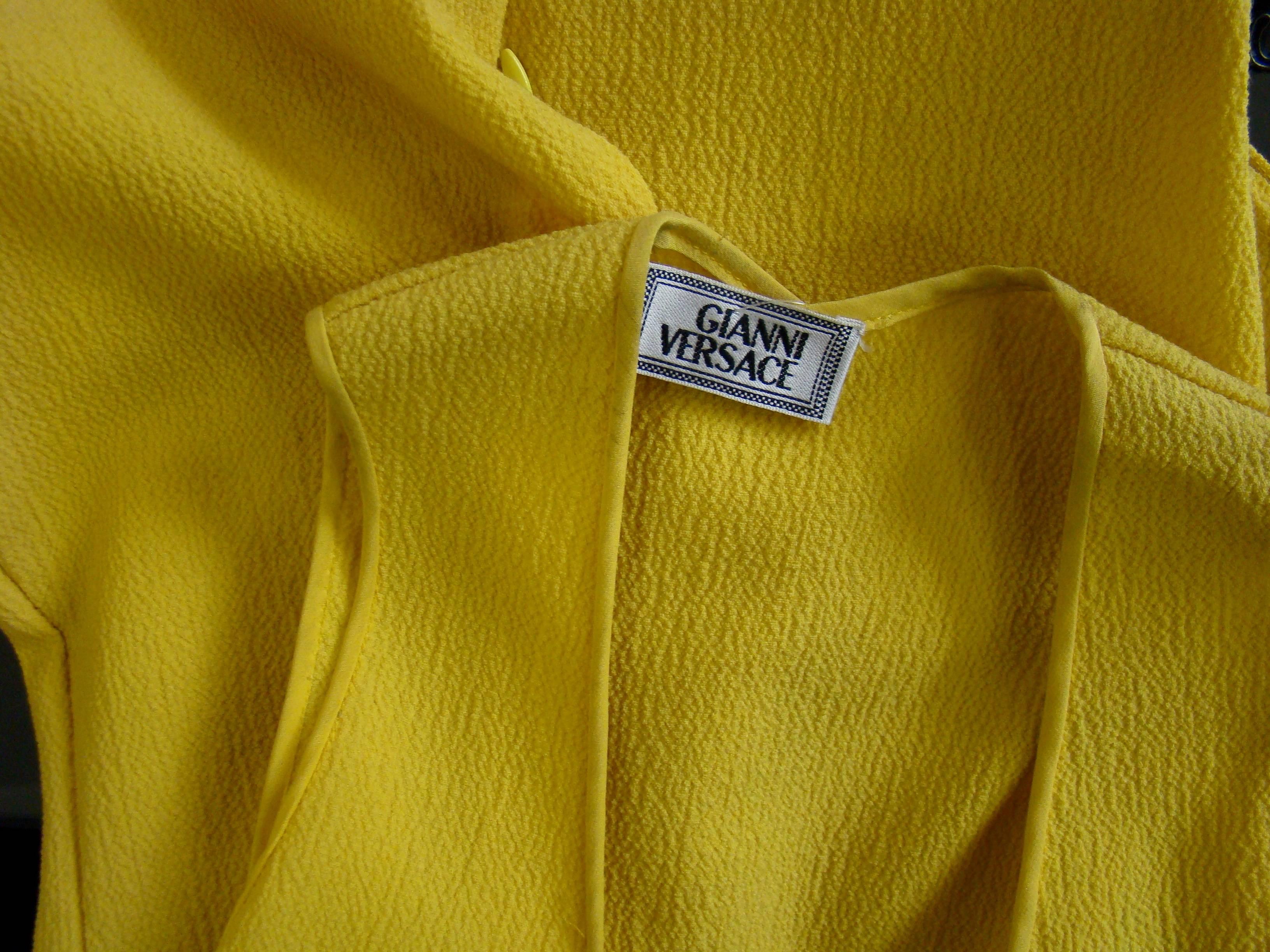 Gianni Versace Yellow Bodysuit 1990s For Sale 4