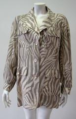 Jean Louis Scherrer Zebra Print Silk Jacket
