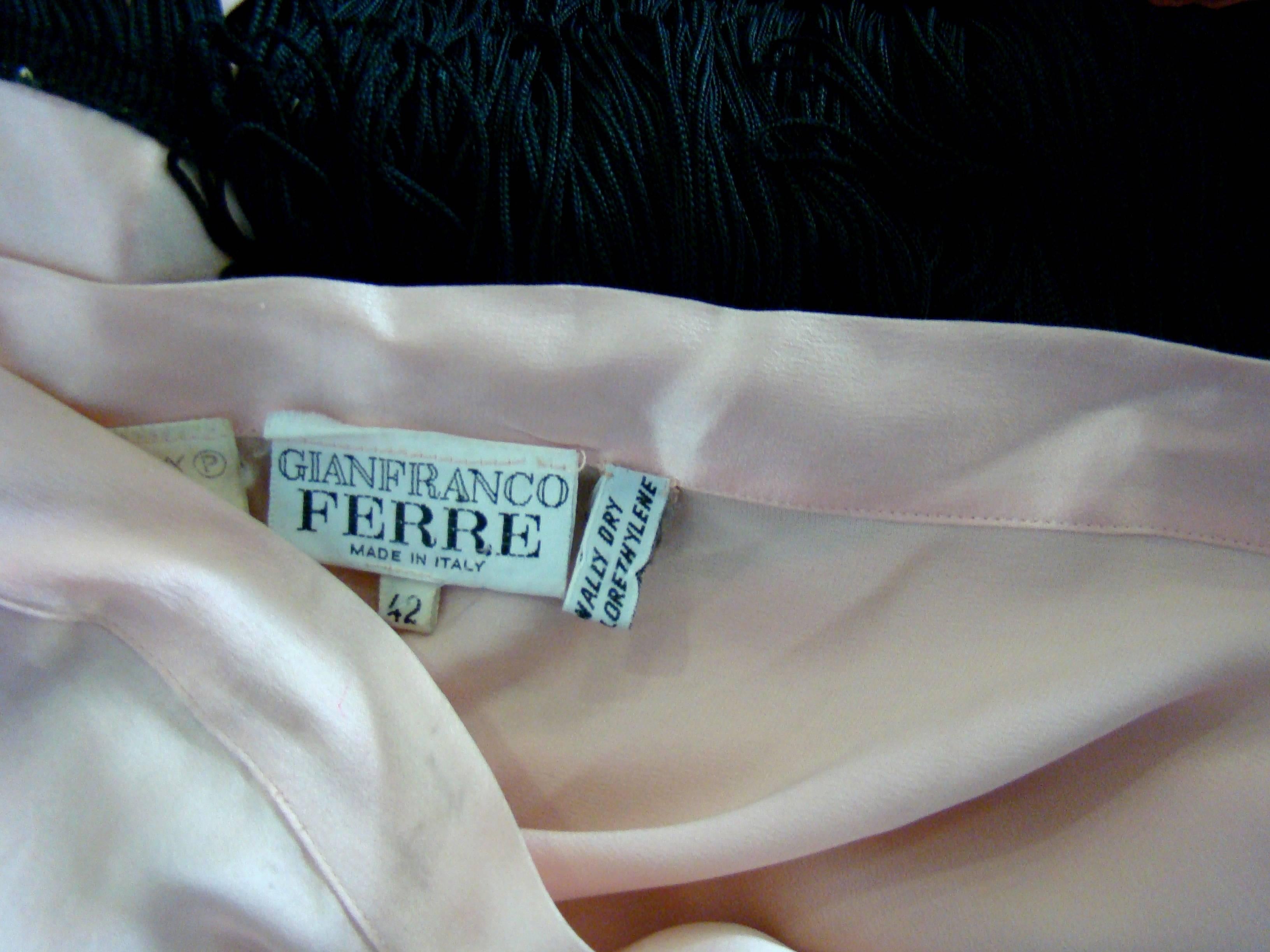 Gianfranco Ferre Silk Wrap Fringed Skirt 1990s For Sale 1