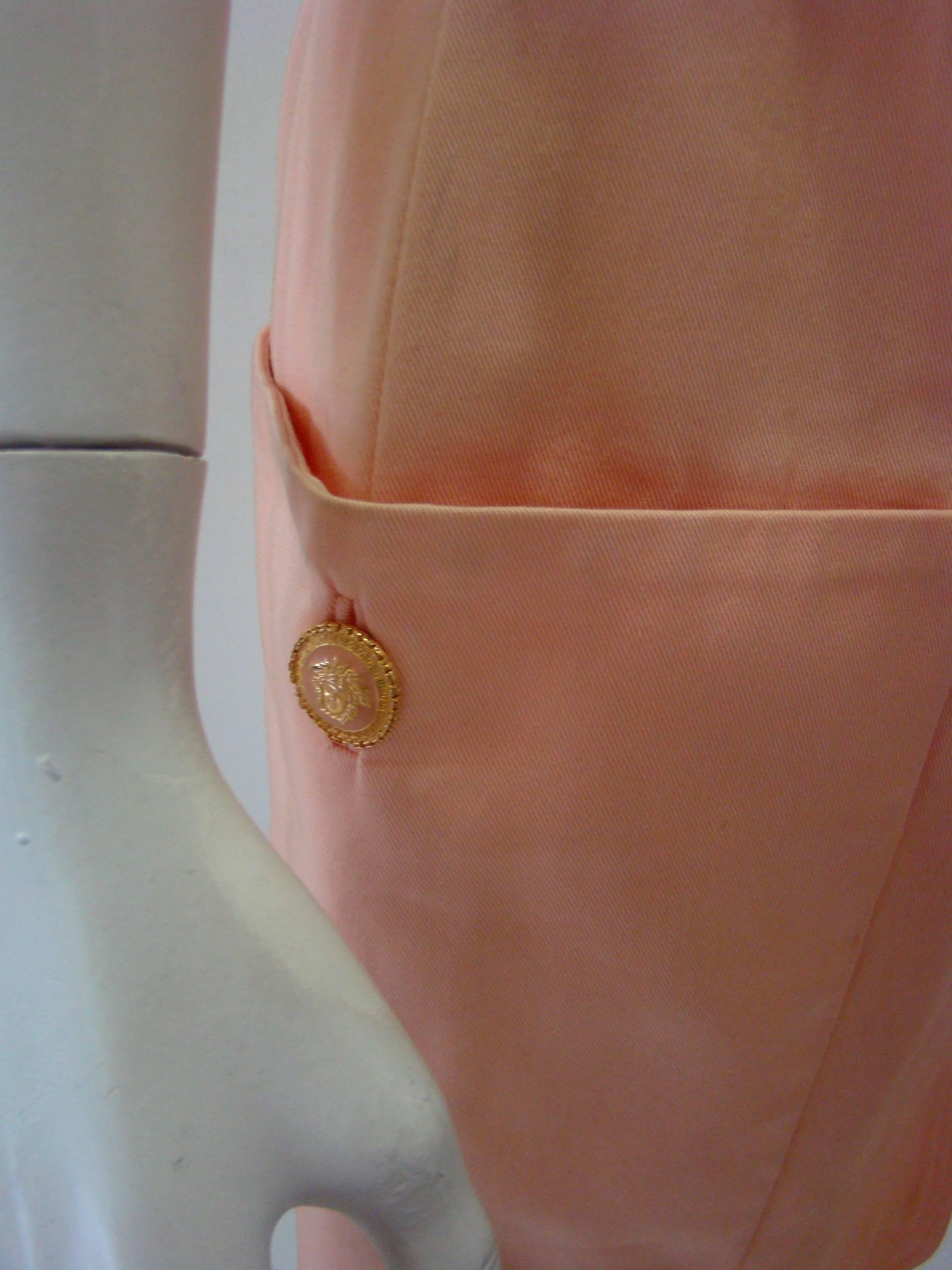 Gianni Versace Couture Salmon High Waist Pencil Skirt Spring 1992 For Sale 1