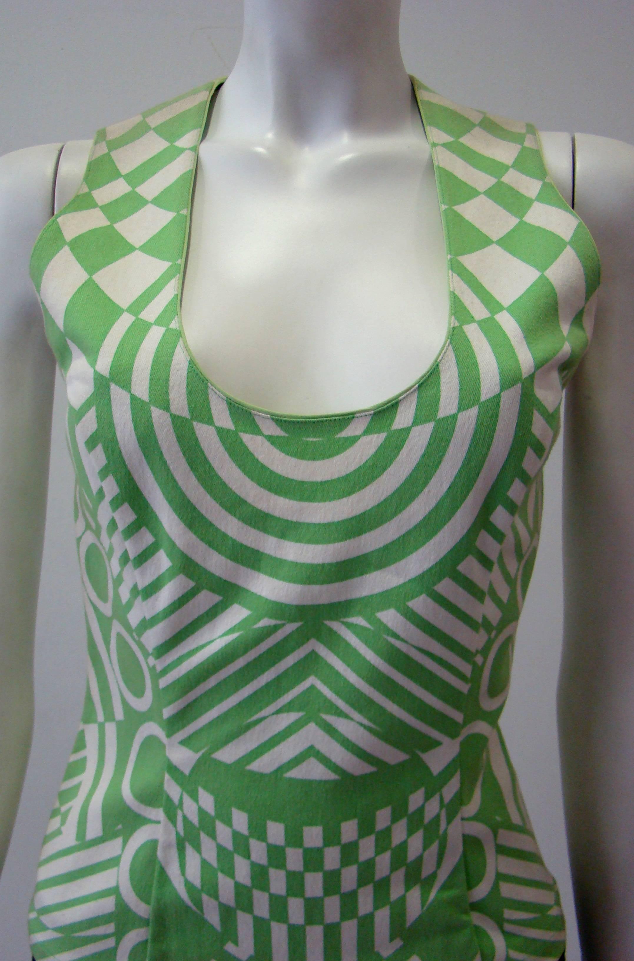 Gray Gianni Versace Couture Printed Sleeveless Top For Sale