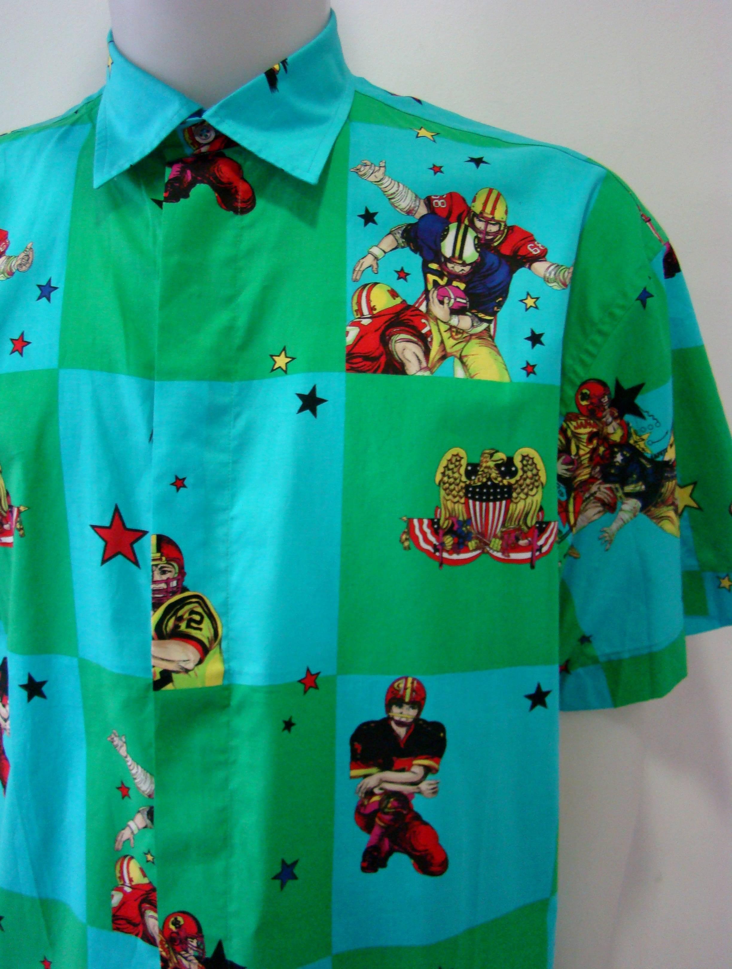 Gianni Versace Men's Printed Shirt 1990s In New Condition For Sale In Athens, Agia Paraskevi
