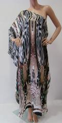 Contemporary One Shoulder Silk Caftan Dress With Belt From Laleh Fayaz