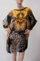 Contemporary Silk Printed Short Caftan Dress From Laleh Fayaz