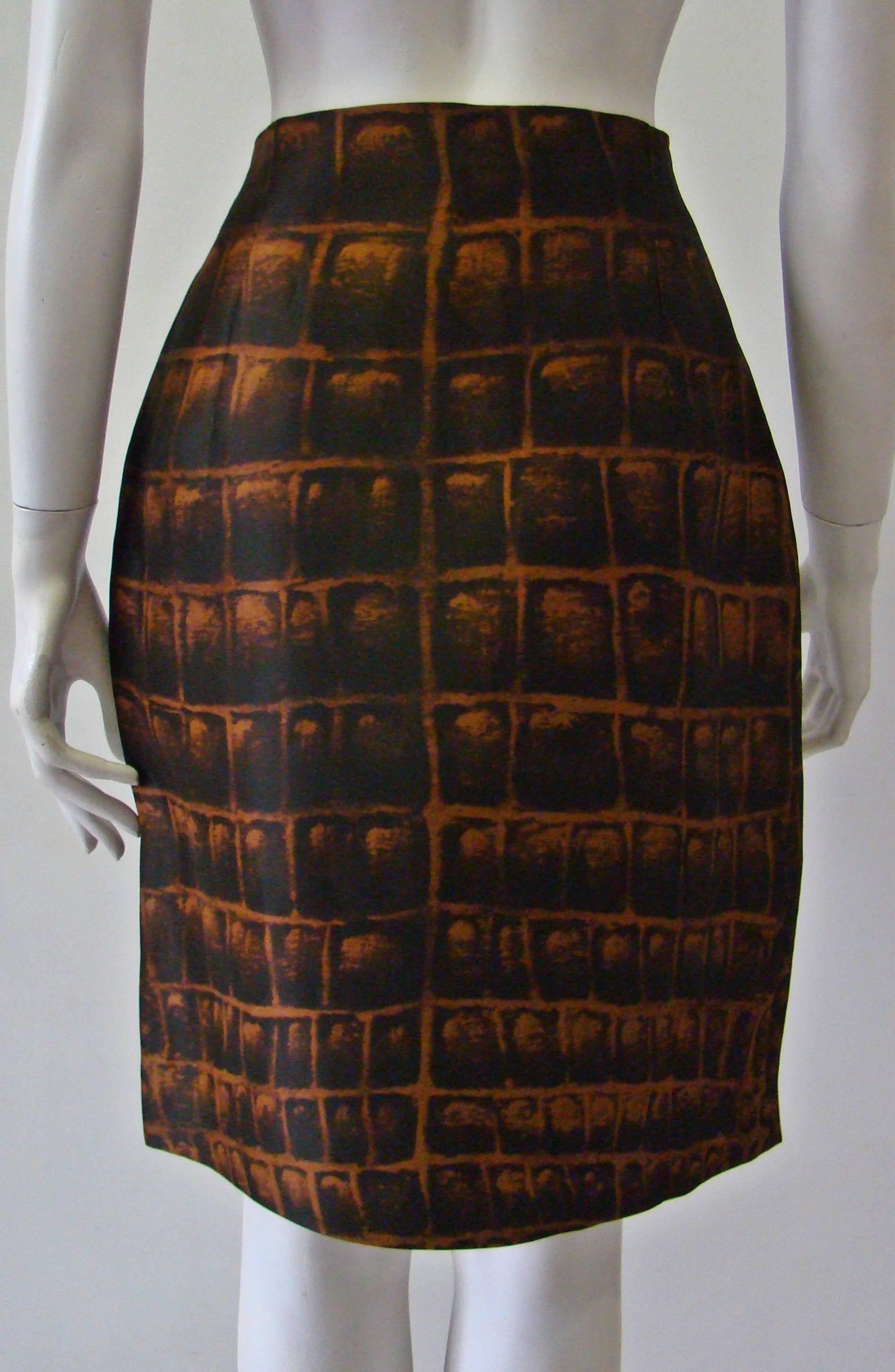 Women's Gianni Versace Couture Silk Organza Printed Skirt Spring 1992 For Sale